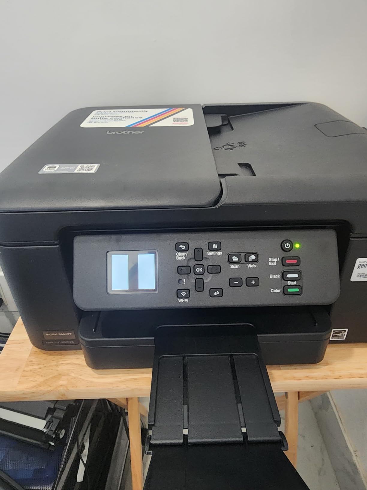 Brother MFCJ1360DW Work Smart 1360 Wireless Color Inkjet All-in-One | Wireless color inkjet all-in-one printer with automatic 2-sided printing, mobile printing, 1.8