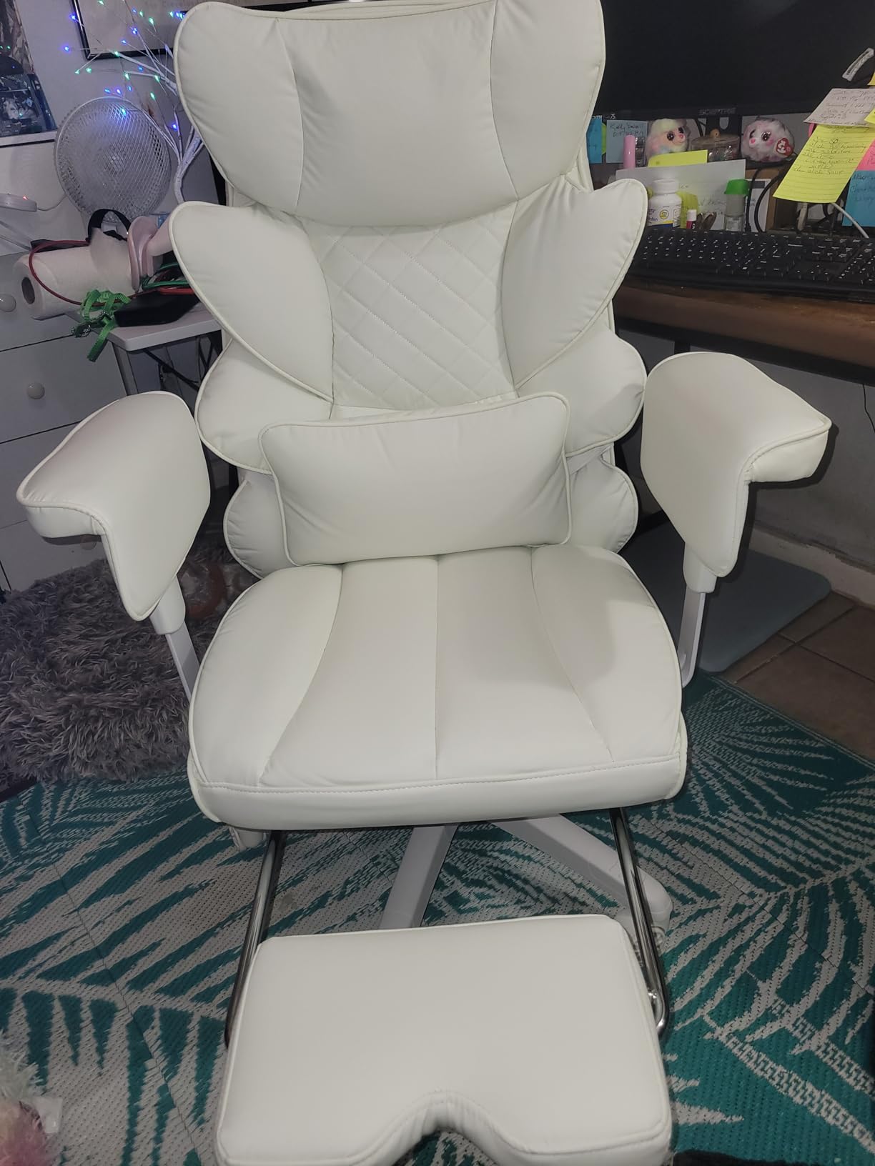 Dowinx Big and Tall Office Chair with Pocket Spring Cushion,High Back Computer Gaming Chairs with Adjustable Armrests,Executive Desk Chairs with Lumbar Support and Footrest,PU-Brown customer photo 1