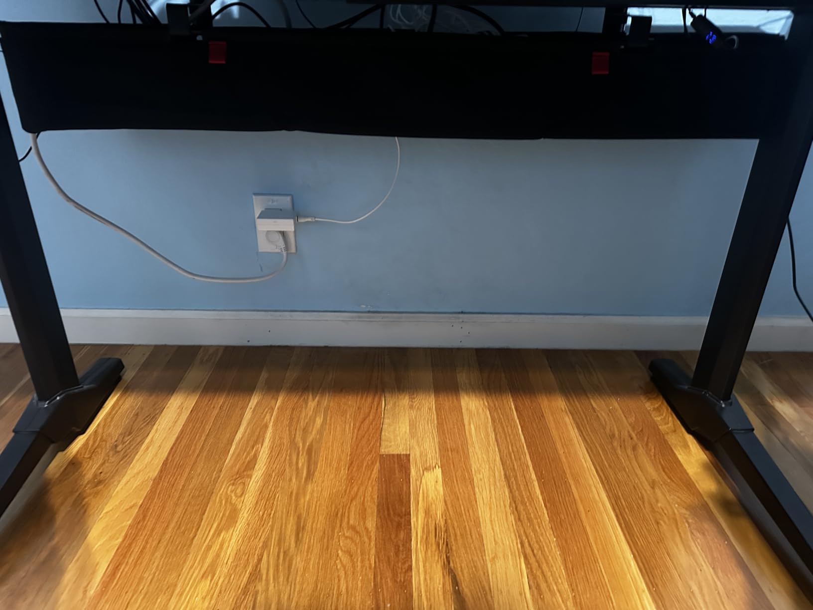 Under Desk Cable Management Tray - Under Desk Cord Management - Clamp/Screw Mount - Fabric Wire Management - Cable Raceways Tray Cord Hiders for Office/Home (Black, 35.8