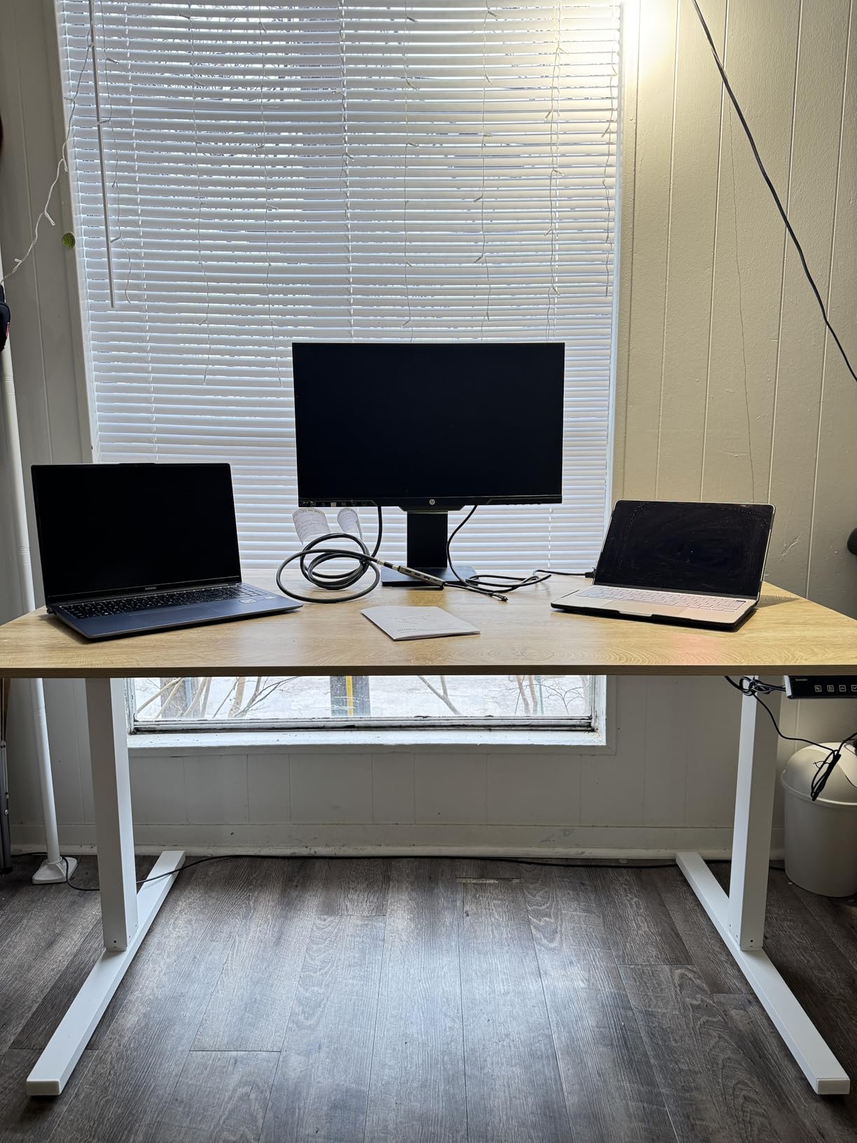 Grandder 55x32 Extra-Deep Electric Standing Desk, Wide Desktop Fits 49