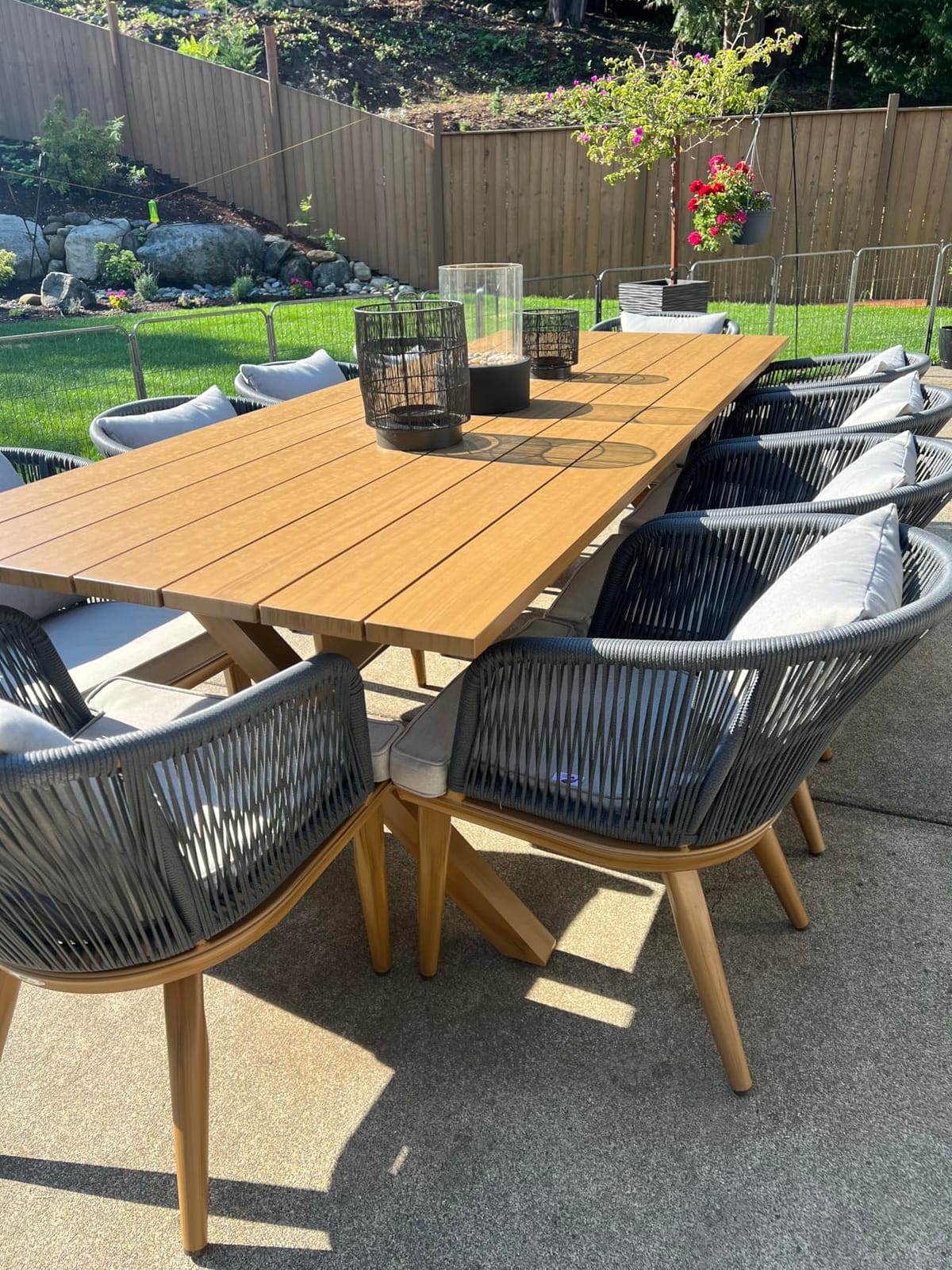 PURPLE LEAF 7 Pieces Patio Dining Set, Grey Aluminum Table and Taupe Chairs customer photo 1