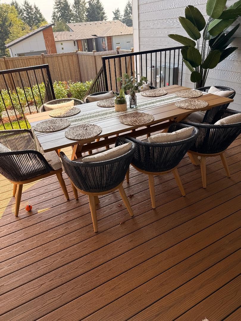 PURPLE LEAF 7 Pieces Patio Dining Set, Grey Aluminum Table and Taupe Chairs customer photo 2