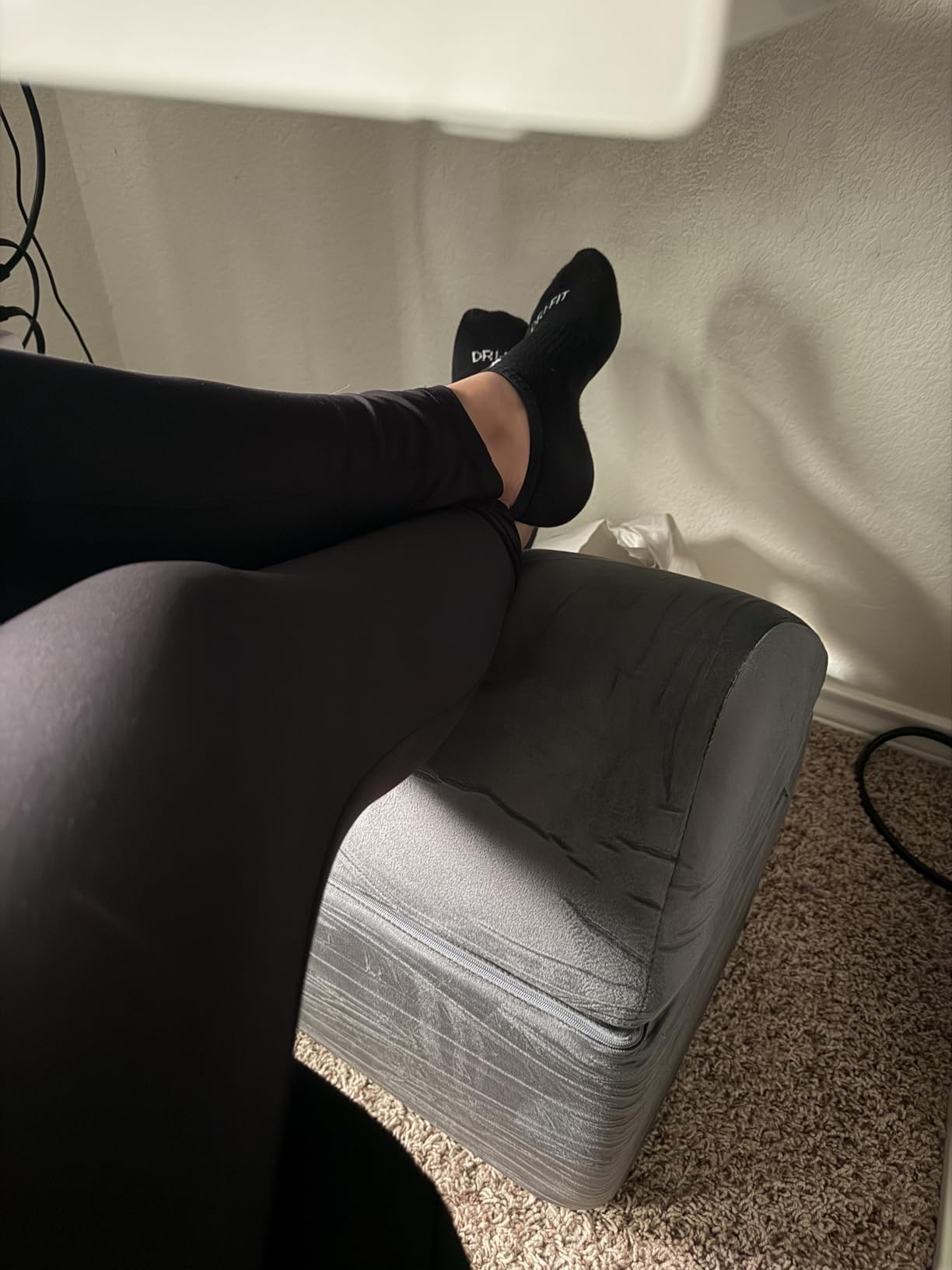 Foot Rest for Under Desk with 3 Heights, Foot Stool, Dark Grey | Memory foam adjustable footrest, Ergonomic leg elevation, Non-slip Bottom, Washable Cover, Desk Office Home Car Coach Bed customer photo 2