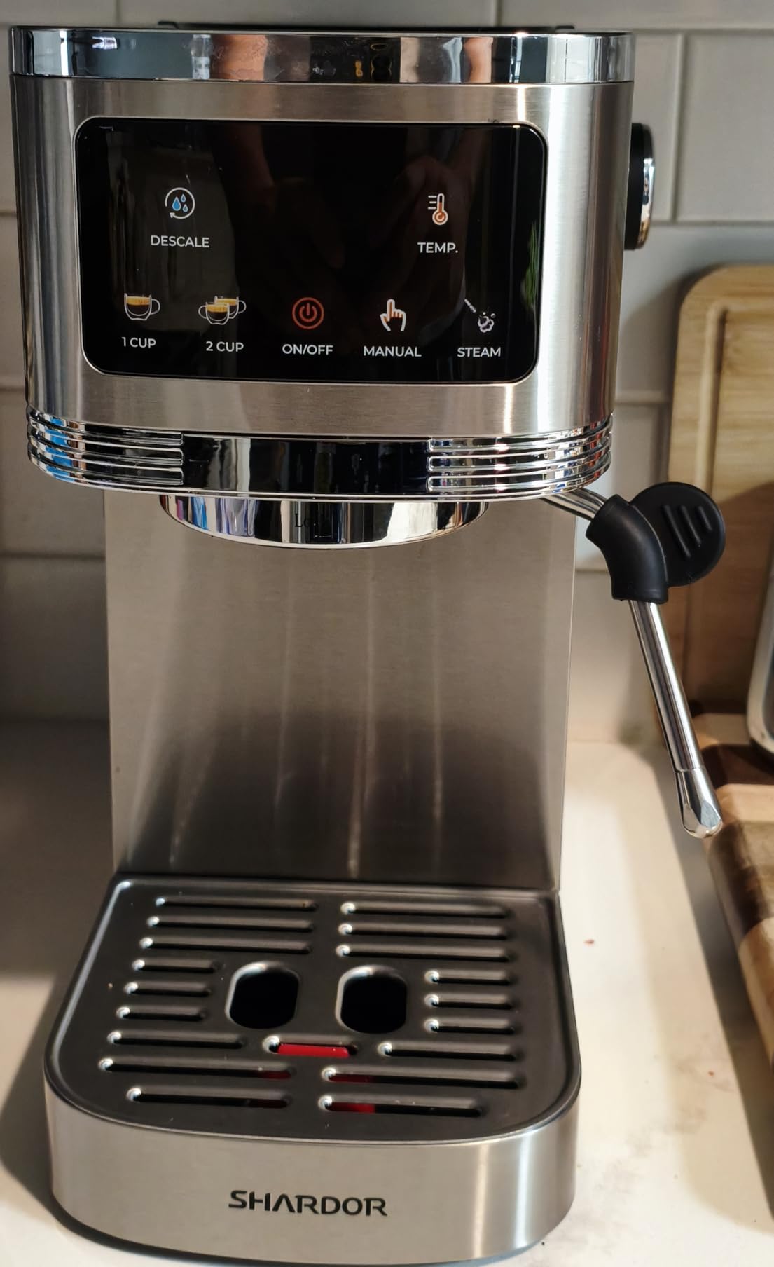 SHARDOR Espresso Machine 20 Bar, Professional Espresso Machine with Milk Frother and Touchscreen, Expresso Coffee Machines with Adjustable Temperature,for Cappuccino, Latte, Stainless Steel, Silver customer photo 1