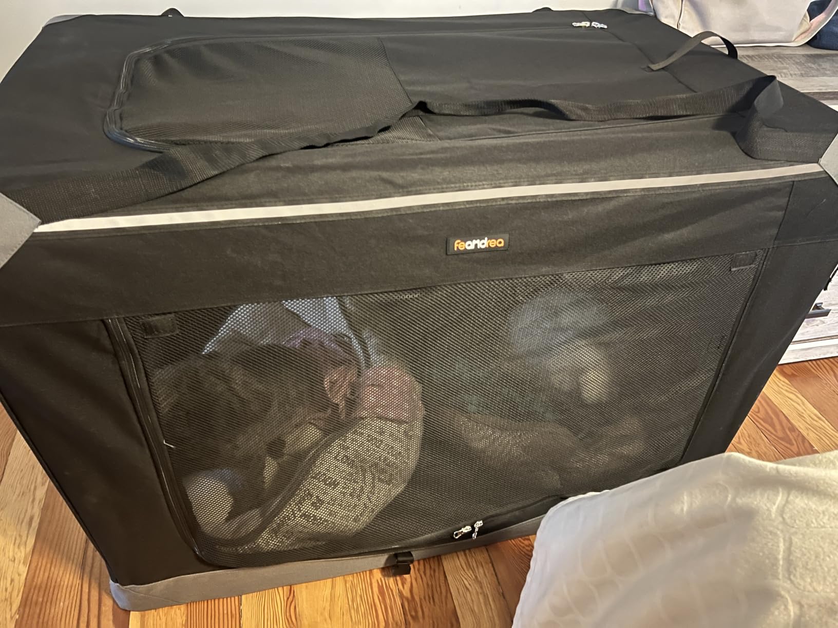 Feandrea Collapsible Dog Crate, Portable Pet Travel Crate, 42 Inches customer photo 2