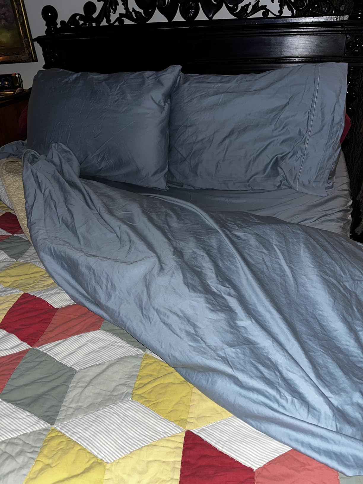 LANE LINEN 100% Egyptian Cotton Sheets Queen Size Sateen Weave - White customer photo 1