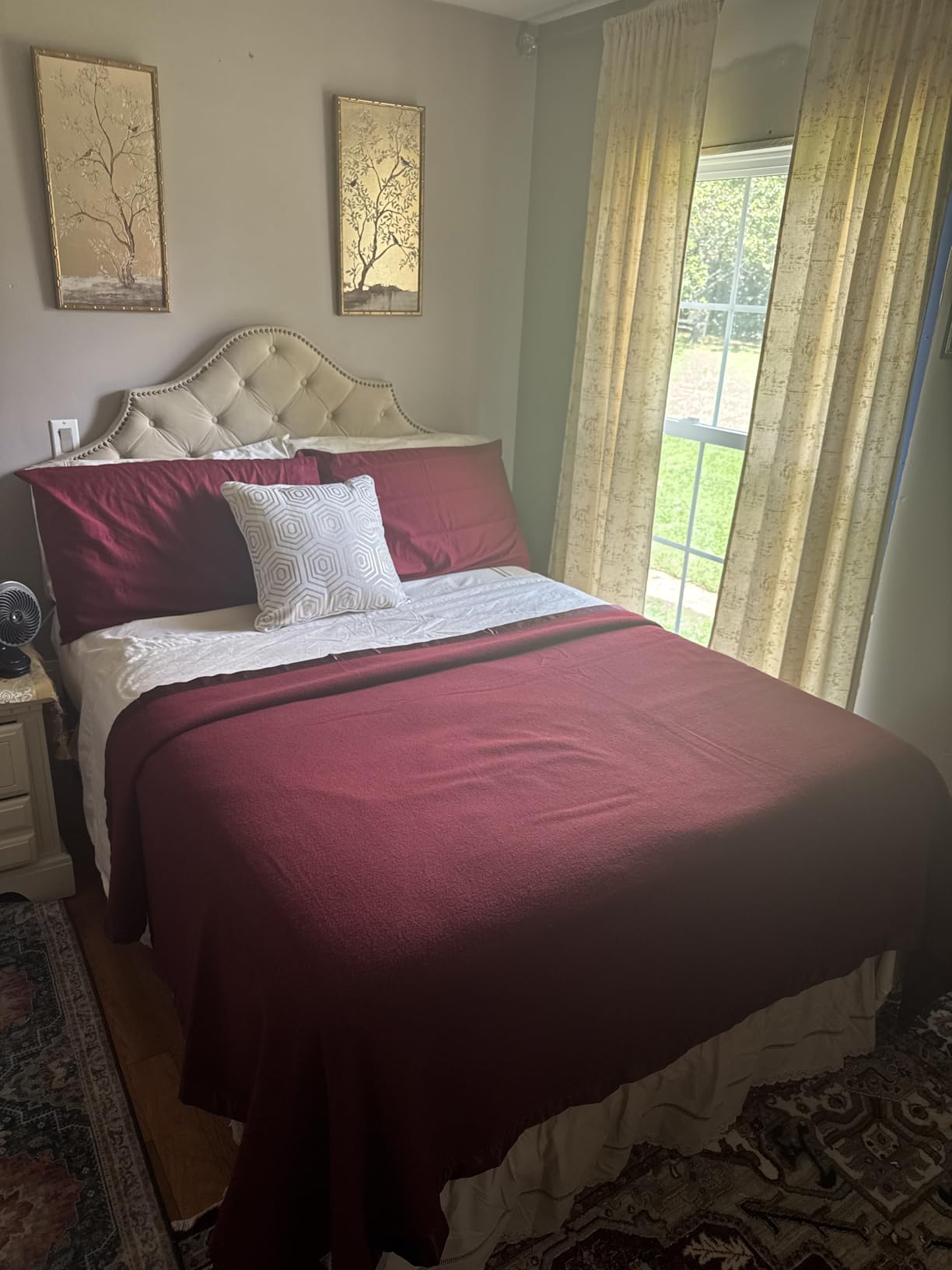 LANE LINEN 100% Egyptian Cotton Sheets Queen Size Sateen Weave - White customer photo 2