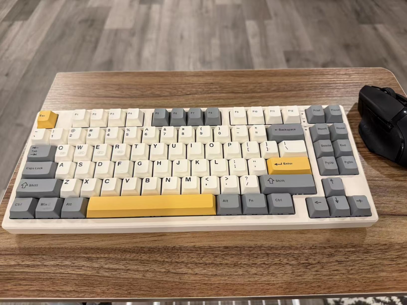 Kisnt KN85 Wireless Mechanical Keyboard, 75% Layout with Side Printed PBT Keycaps, Bluetooth/2.4GHz/USB-C, Custom RGB Backlit, Hot-Swappable Linear Switch,Creamy Sound for Gaming/Typing(Gradient Gray) customer photo 1