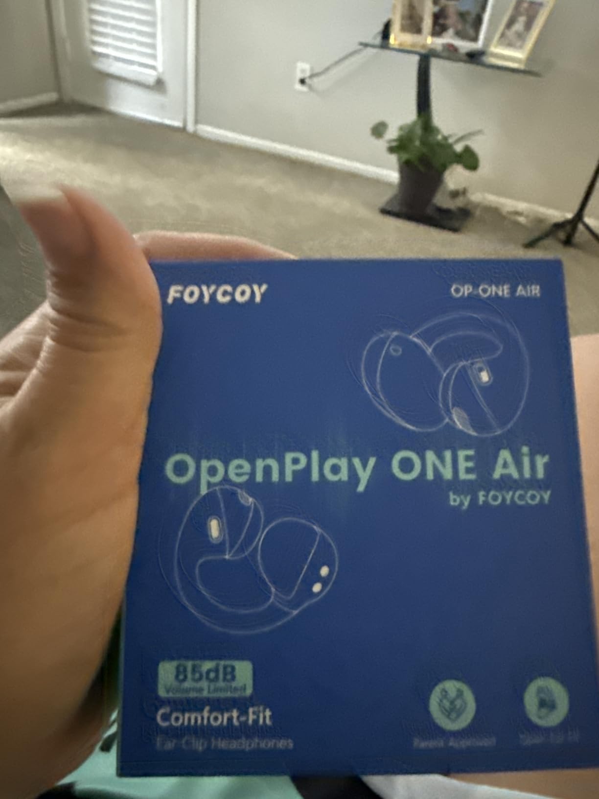FOYCOY Kids Open Ear Earbuds - Clip-On Earbuds - 85 dB Volume Limit - Bluetooth 6.0, Built-in Mic, 40H Playtime, Silicone Pads, IPX5, Small Ears and Glasses Friendly, Ages 6-14, Navy Blue customer photo 1