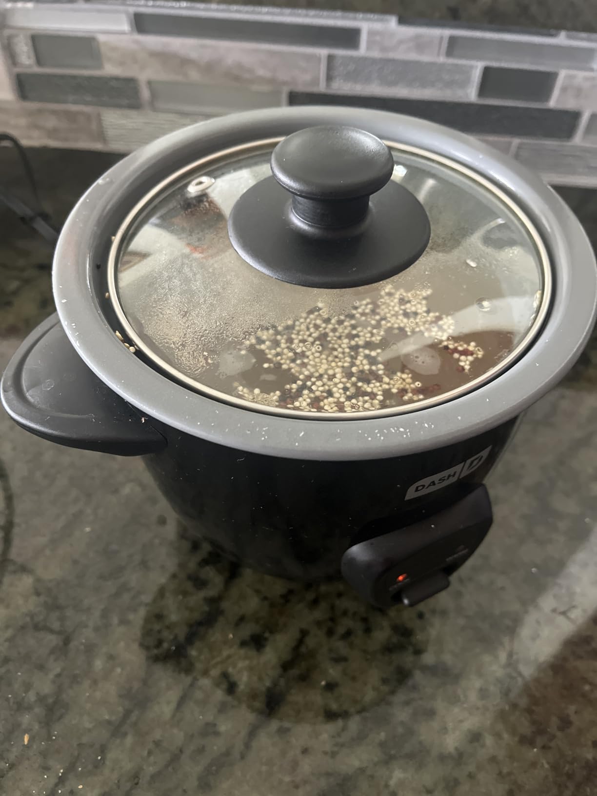 Dash Mini Rice Cooker, 2-Cup Removable Ceramic Nonstick Pot, Black customer photo 2