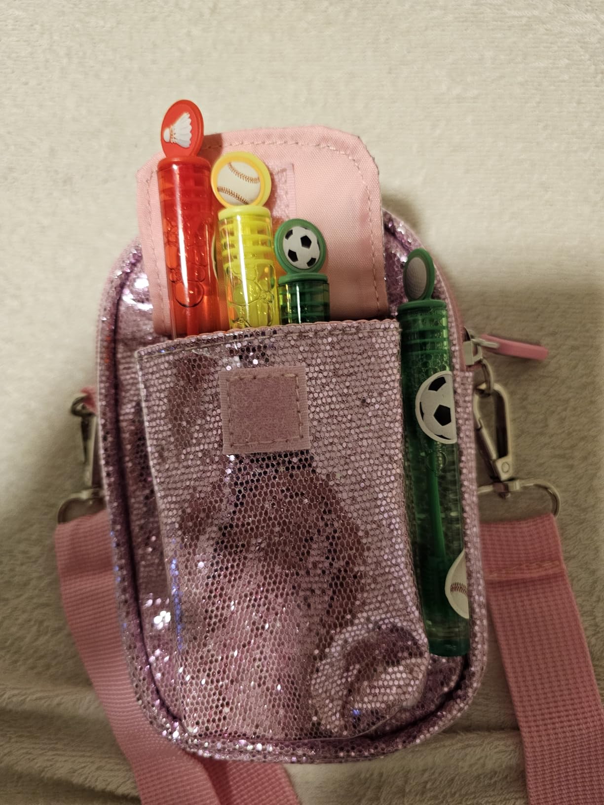 Glitter Kids Smart Phone Case for kids with Shoulder Strap, Blue | for Luyiilo/for Luoba/for Yosfeng/for WEOLULI and More, Accessory Pocket, Hands-Free Carry for Trips, Parties, and Daily customer photo 2