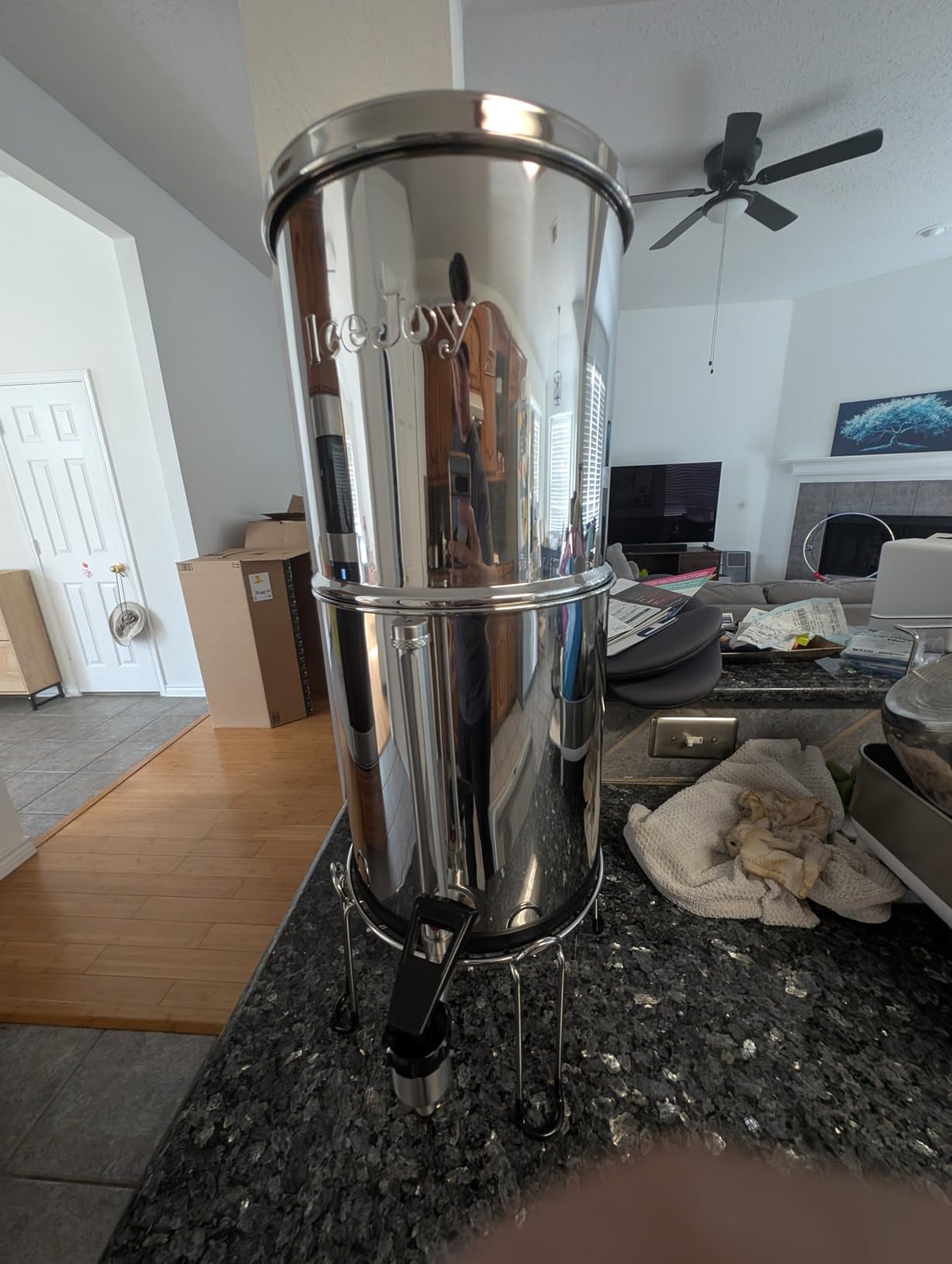 IceJoy Ultra-Filtration Gravity Water Filter System, Stainless Steel Countertop Purifier, NSF/ANSI 42 Certified, 2.25G Carbon Block customer photo 1