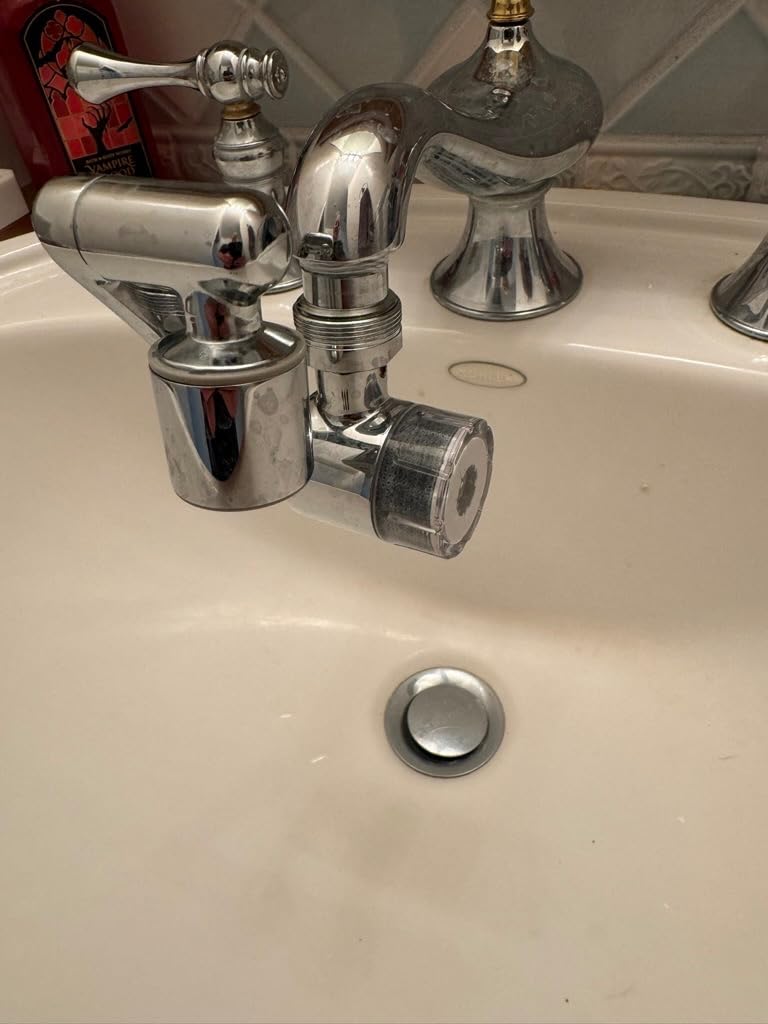 KLLEYNA Pull-Down Faucet-Mount Water Filters - (22 Adapters) Swivel 720° Sink Tap Filtration, ACF Reduce 99% Chlorine for Great Taste, 528 Gallon Purifier Kitchen/Bathroom, 2-Mode Spray(Silver) customer photo 2