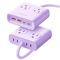 ORICO 25W GaN Power Strip with USB Ports, 8-in-1 Charging Station | with 4 AC Outlets, 2 USB-C, 2 USB-A Ports, 5ft Extension Cord, Ultra Thin Flat Plug for Travel Office ETL Listed- (1 Pack) customer photo 2