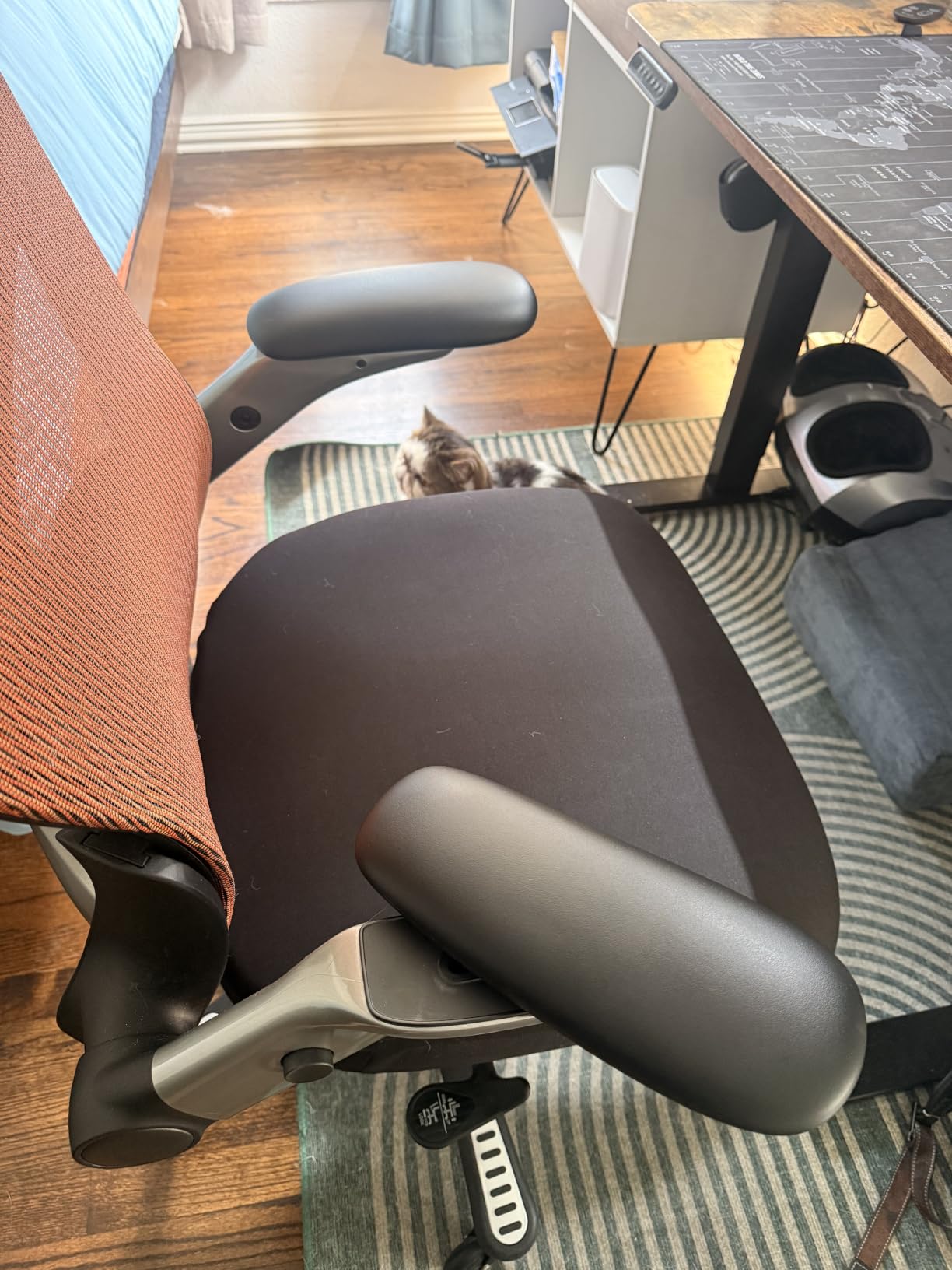 ELABEST X100 Ergonomic Mesh Office Chair with Footrest, Big and Tall Home Desk Chair with 5D Flip-Up Arms, Adjustable 3D Lumbar Support, Gaming & Executive Computer Chair (Peach Blossom) customer photo 2