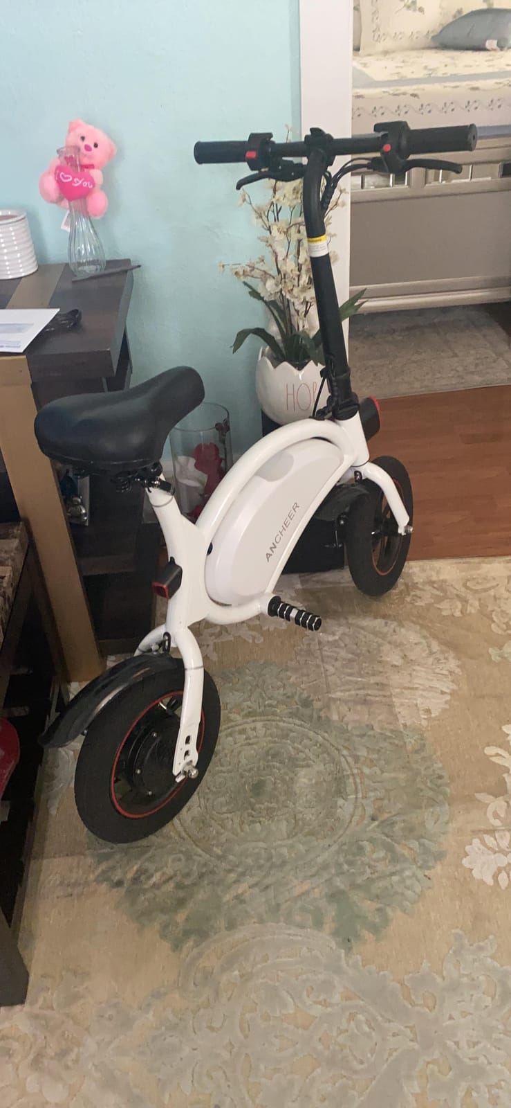ANCHEER Folding Electric Bike for Adults, 374Wh Ebike, 20MPH Electric Bikes, 14