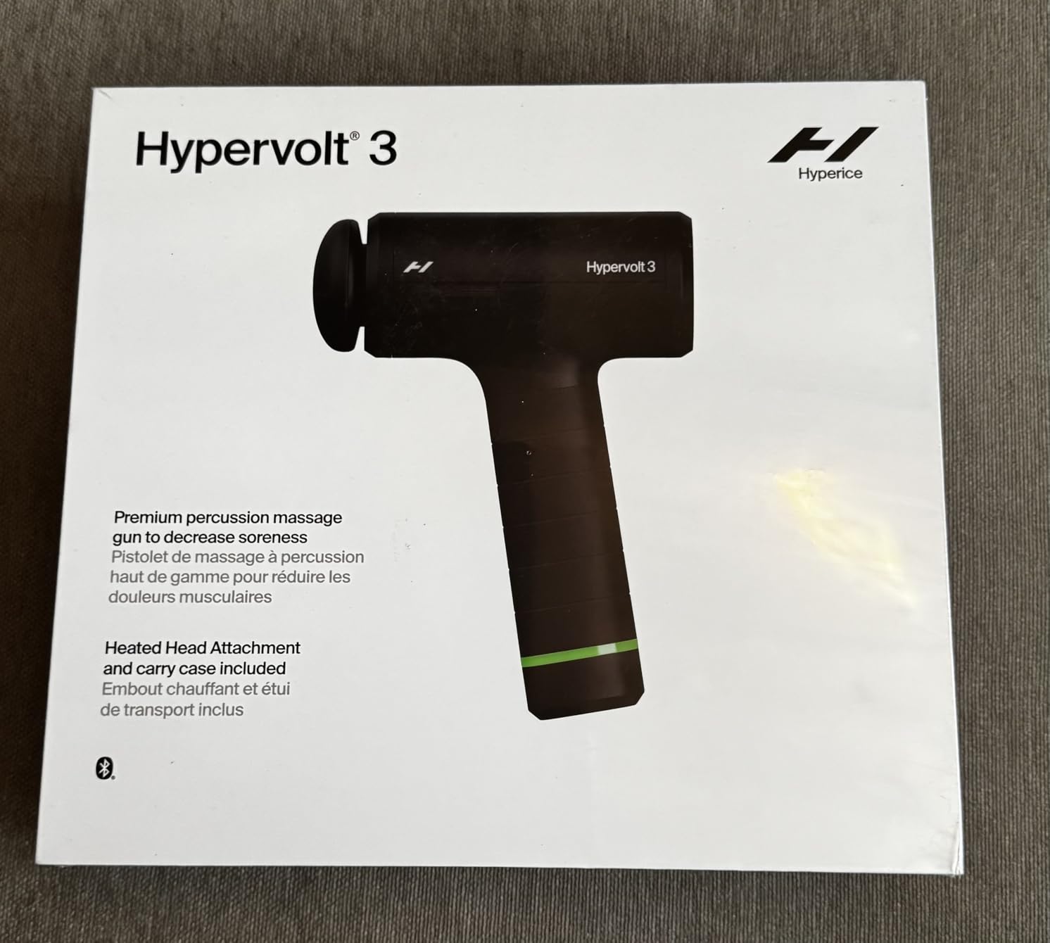 Hypervolt 3 Percussion Massage Gun Heated Head Premium Carry Case | Loosen Tight Muscles | Five Speed Control Settings | Quiet Performance | Heated Head | Pressure Sensor Tech | 4 Hour Battery customer photo 1