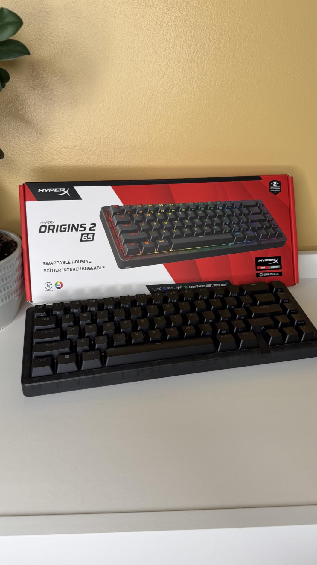 HyperX Origins 2 65 - Gaming Keyboard, PC, Swappable Housing, Hotswap Switches, High Profile, 65% Layout, 8k Polling, Adjustable Angle, Mechanical Switches customer photo 2