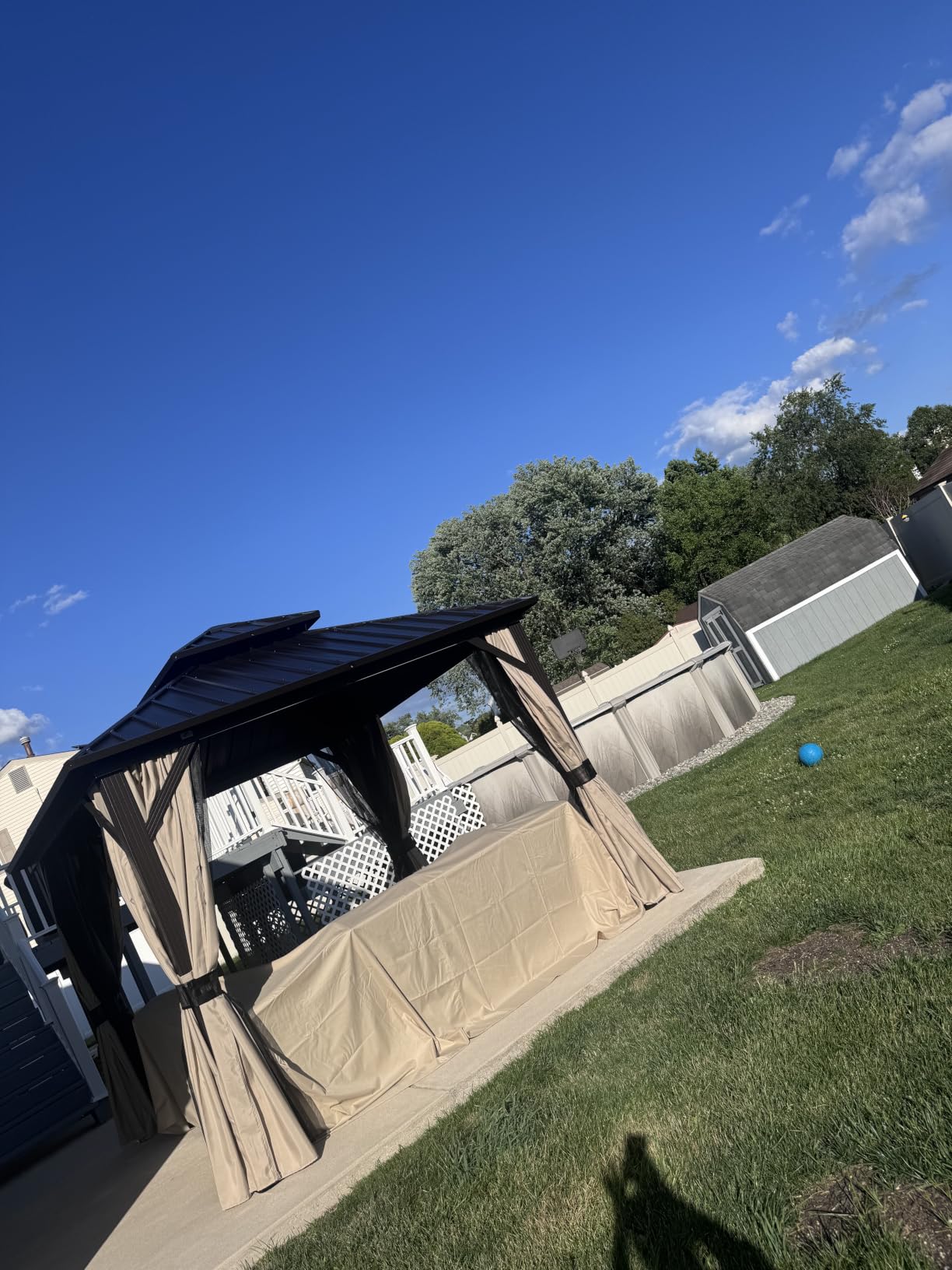 PURPLE LEAF Outdoor Hardtop Gazebo 12' X 16' Solarium Double Roof Bronze customer photo 2