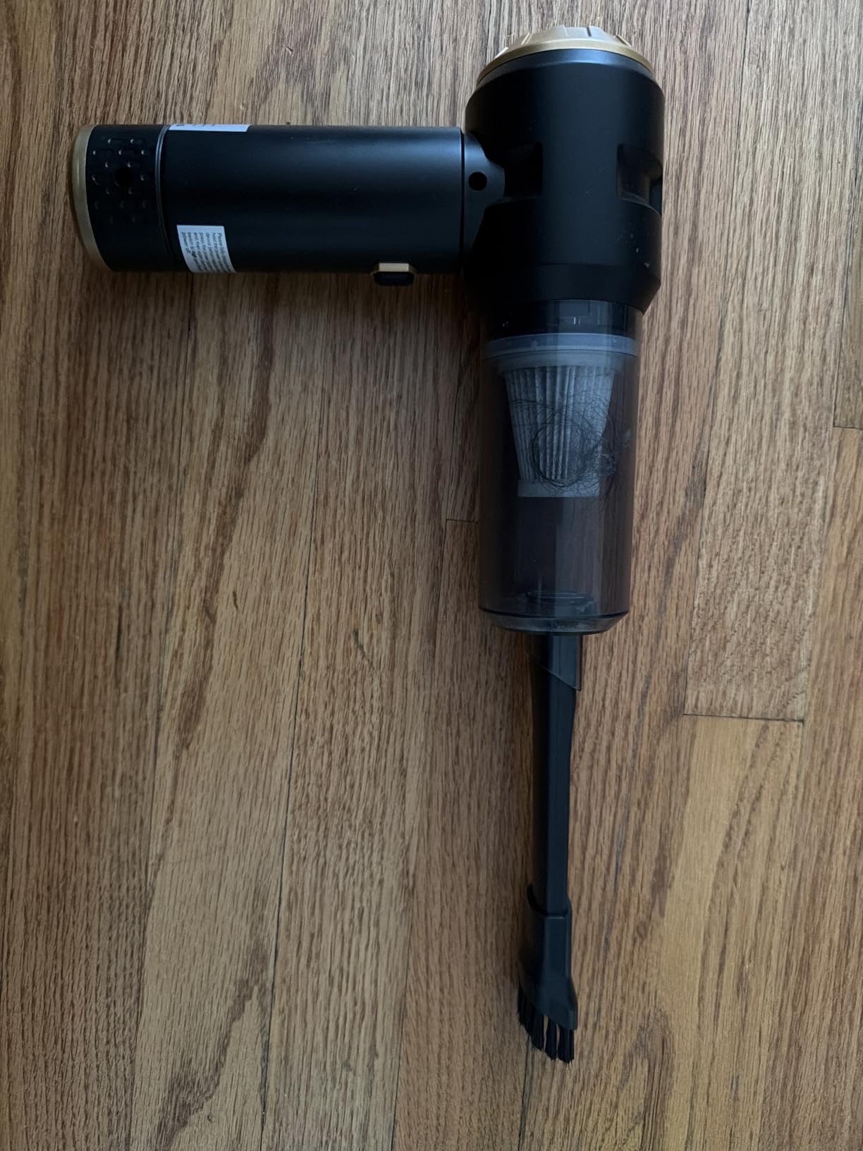 Handheld Vacuum Cleaner Cordless, 23000Pa Powerful Car Mini Vacuum Cleaner, Rechargeable Portable Lightweight dust Catcher for Home Car Carpet Stairs Pet Hair Deep Cleaning(Black-Gold). customer photo 2