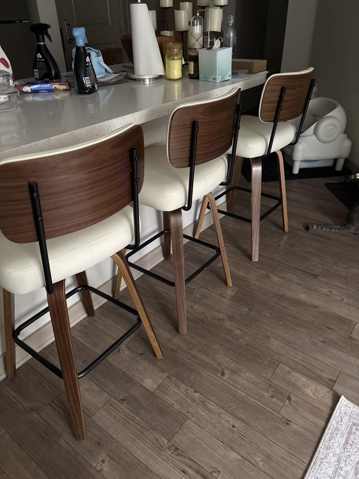Swivel Bar Stools Set of 4, 26
