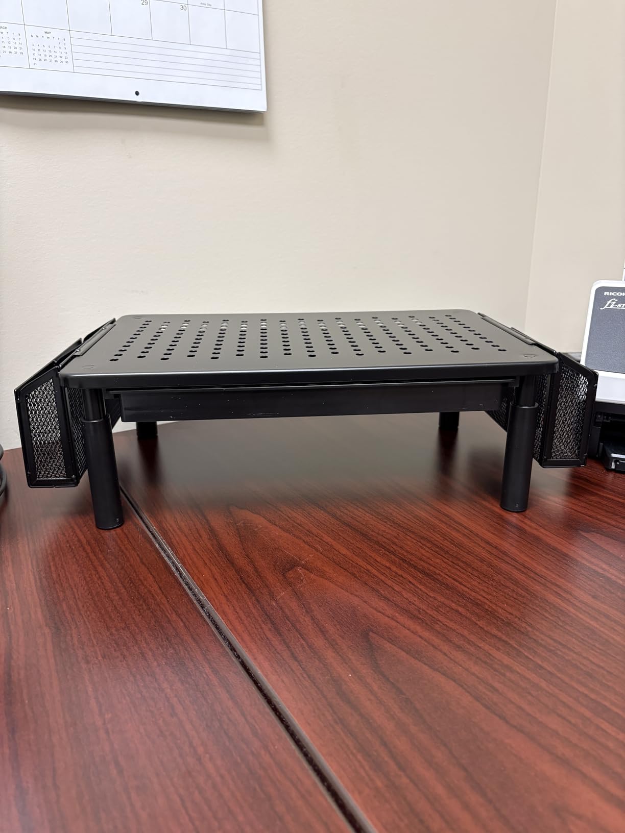 WALI Desk File Organizer, 4 Tier Desktop Paper Letter Tray Organizer with Drawer and 2 Pen Holders, Office Desk Accessories & Workspace Organizers (Black) customer photo 1