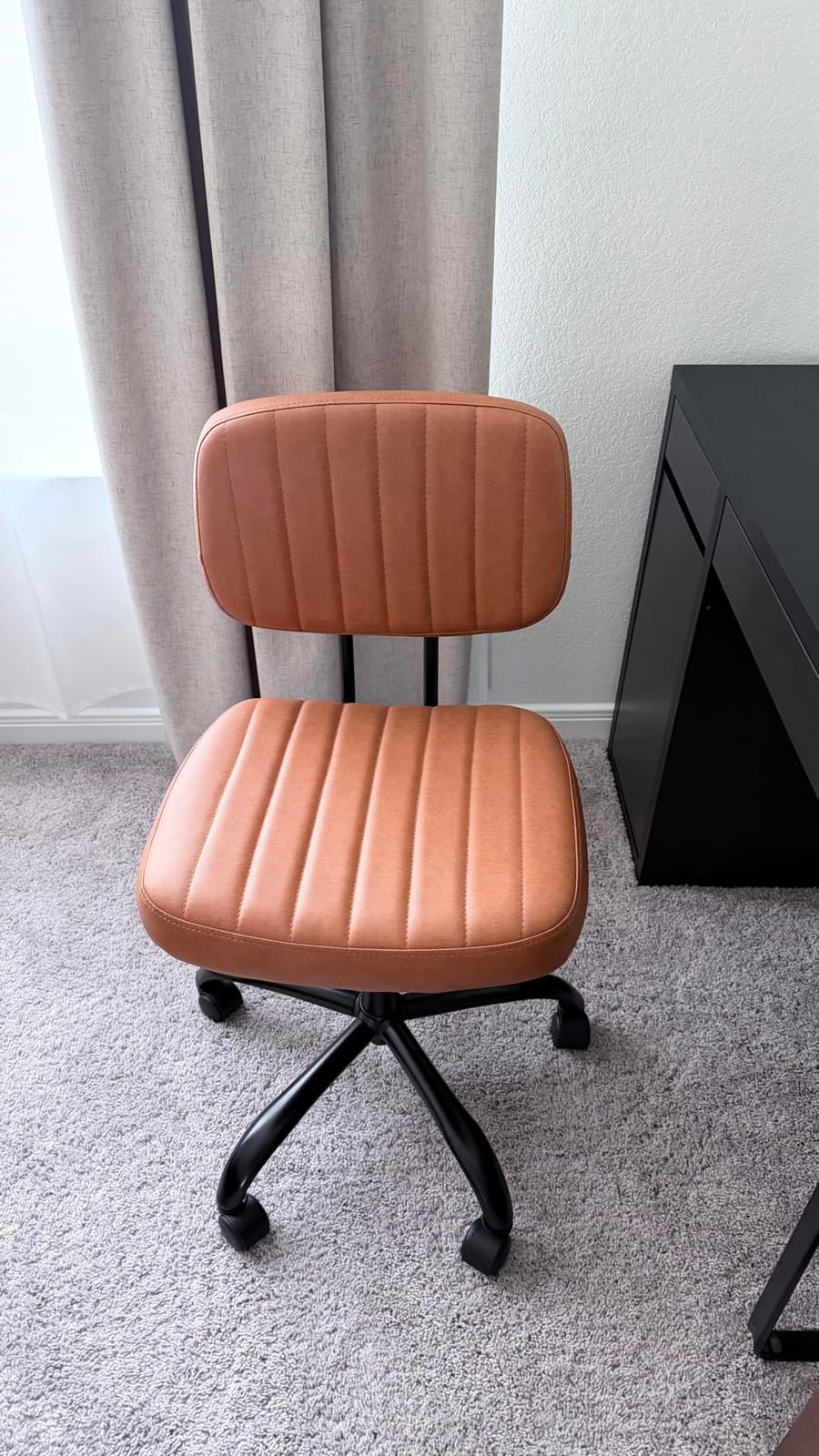 DUMOS Armless Office Chair, Small Home Desk Chair, Lumbar Support customer photo 1