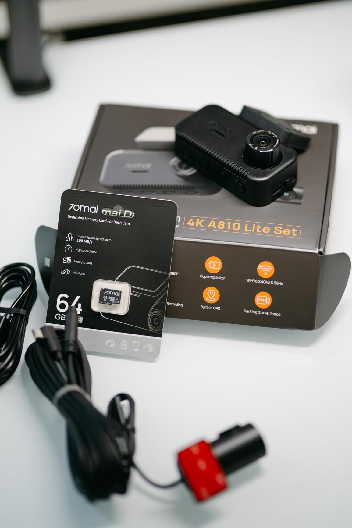 70mai A810 Lite 4K Dash Cam Front and Rear, 5GHz Wi-Fi 6 DashCam, Car Camera 4G LTE Remote Access, GPS Tracking, HDR Night Vision, 24H Parking Mode, Voice Control, Emergency Lock customer photo 1