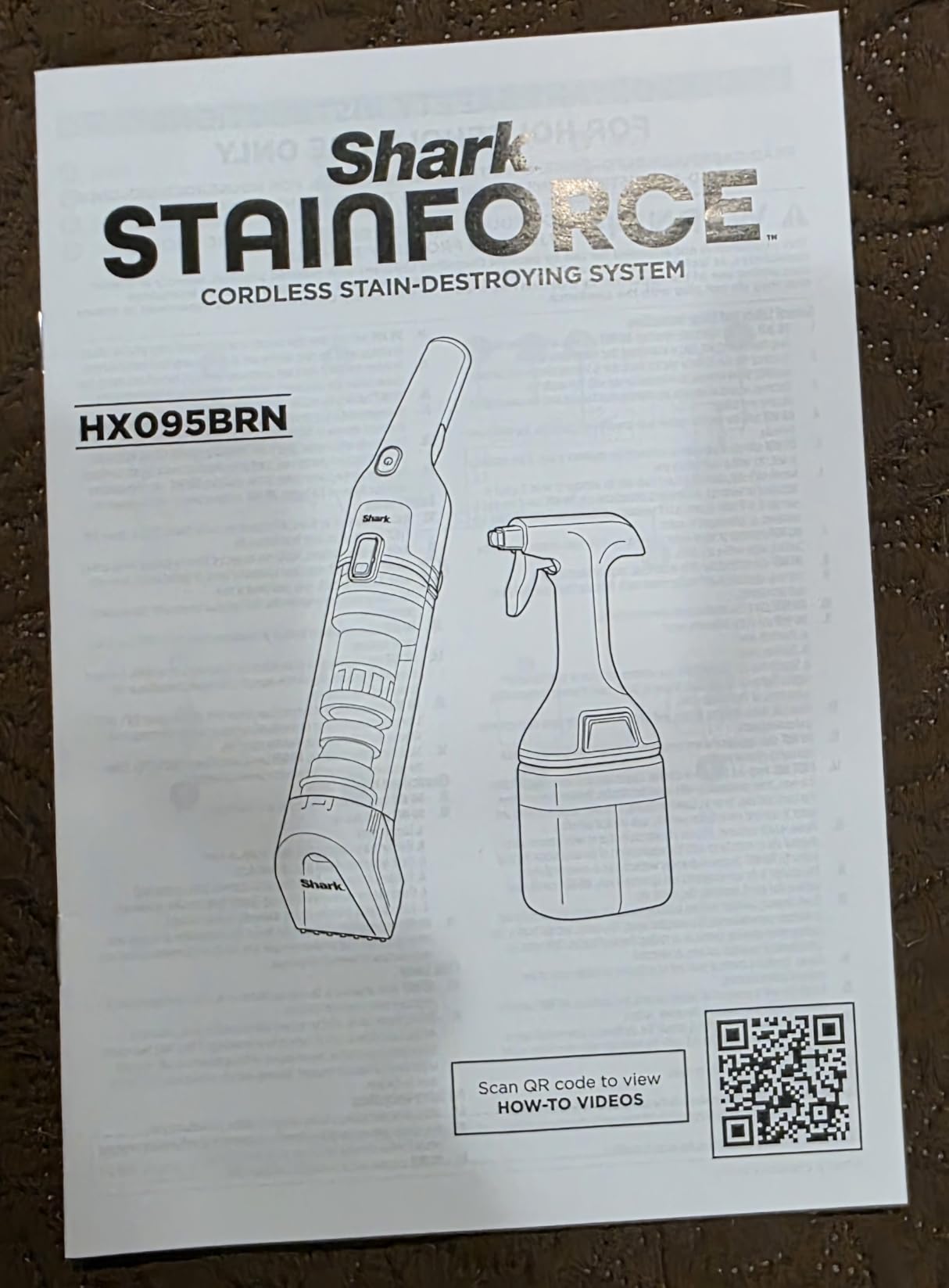Shark StainForce Cordless Stain, Odor & Urine Remover, 1 Tool, HX095BRN customer photo 1
