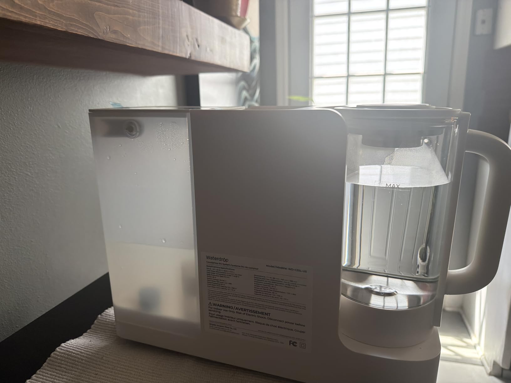 Waterdrop C2S Countertop RO Filtration System, 40oz Autofill Glass Pitcher customer photo 1