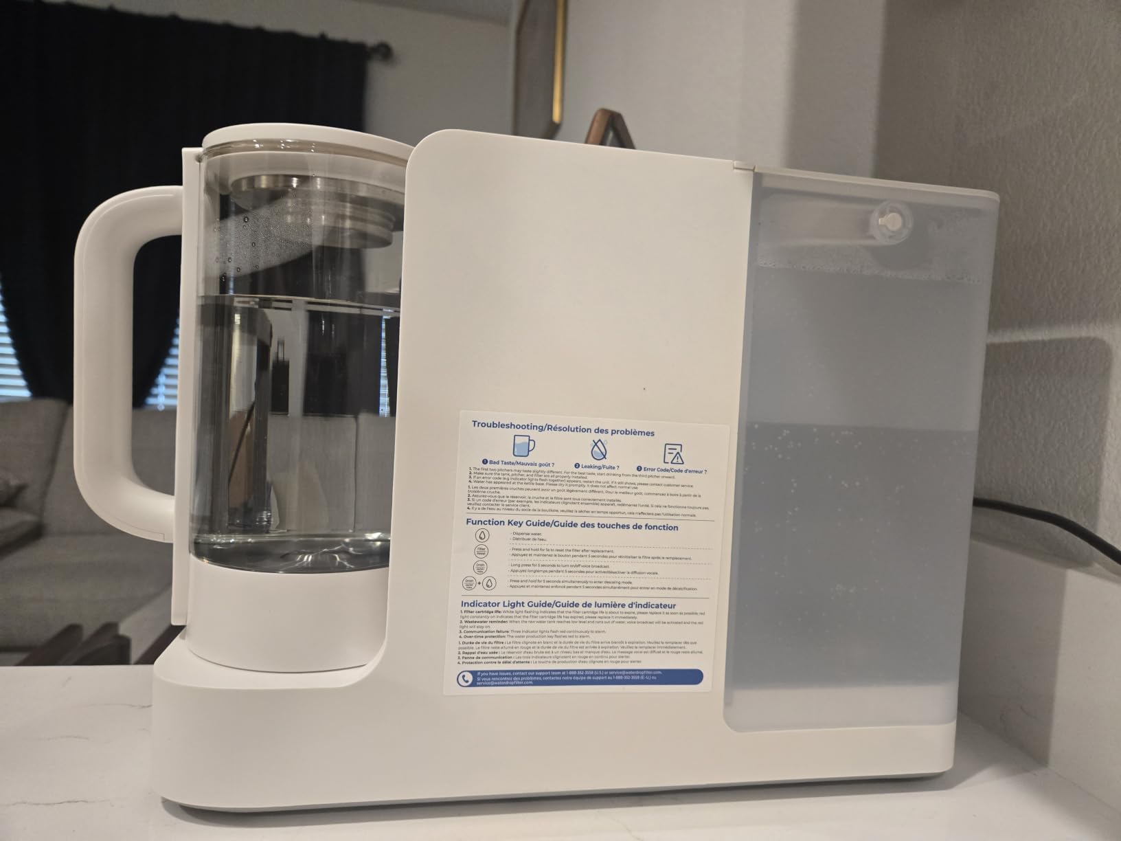 Waterdrop C2S Countertop RO Filtration System, 40oz Autofill Glass Pitcher customer photo 2