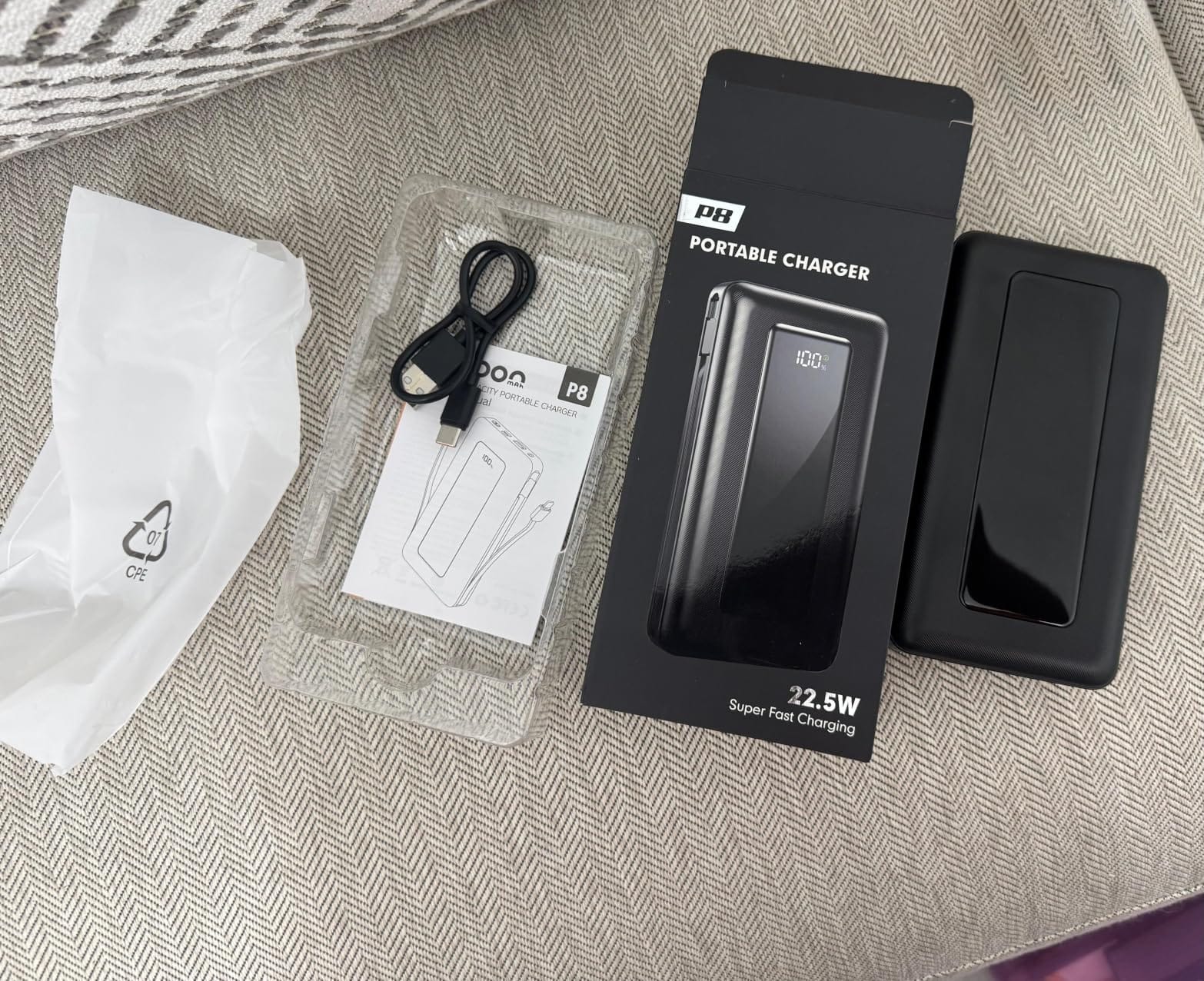 50000mAh Portable Charger Power Bank, Fast Charging with Built in Cables customer photo 2