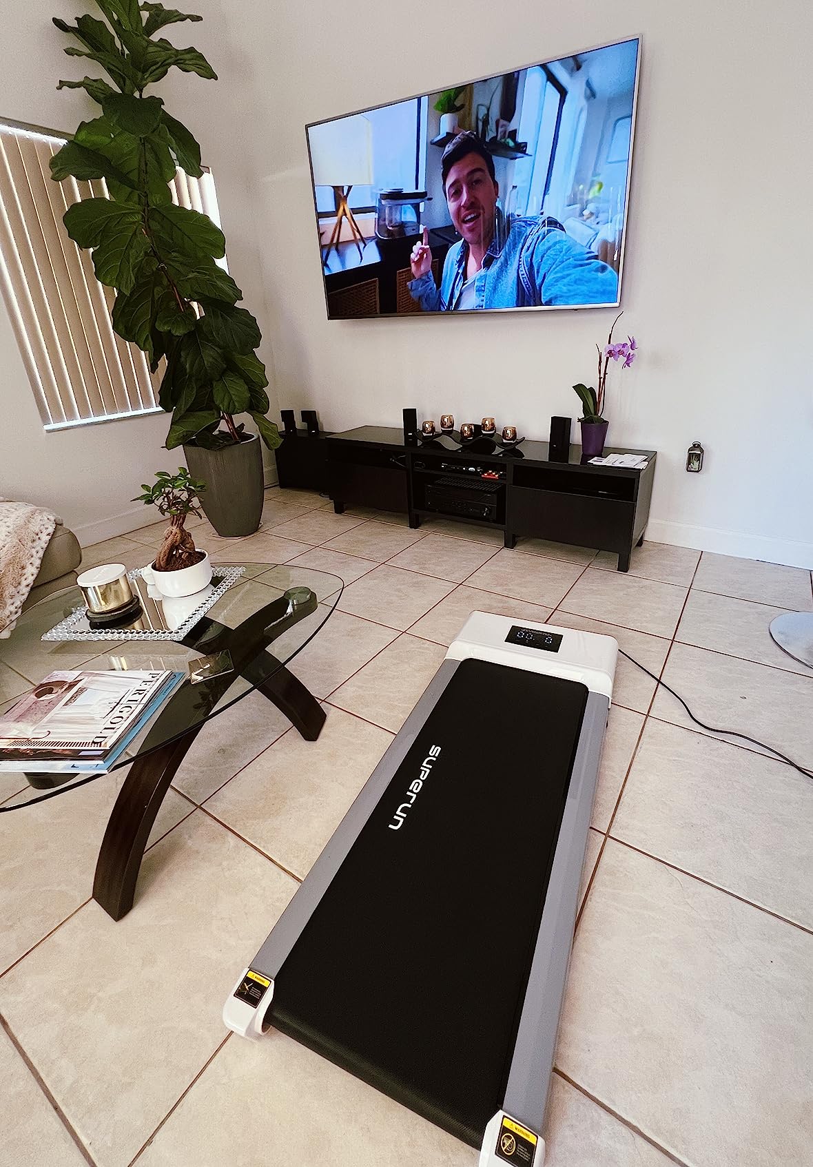 Superun Walking Pad with 6% Incline, 2.5HP Treadmill, 0.6-3.8 MPH, 300 lbs | 2.5HP Quiet Motor - 0.6-3.8 MPH portable under desk treadmill for home office operates below 45dB for quiet typing customer photo 1