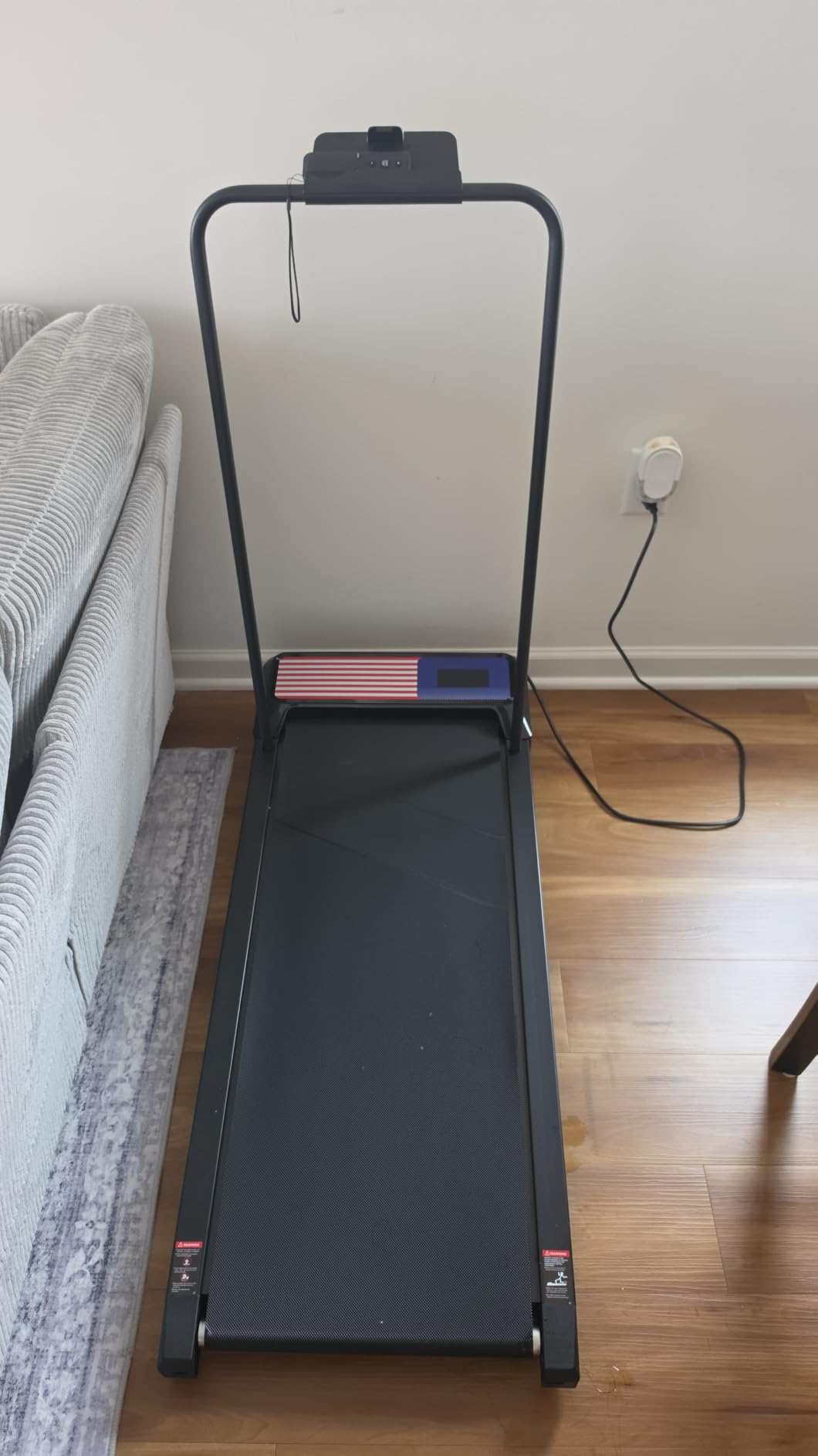 Walking Treadmill Pad with 8% Incline & Handle Bar | 4-in-1 Compact Under Desk Walking Treadmill Pad with 265 lbs, App & Remote Control, Quiet Space Saving Design for Home Office customer photo 1