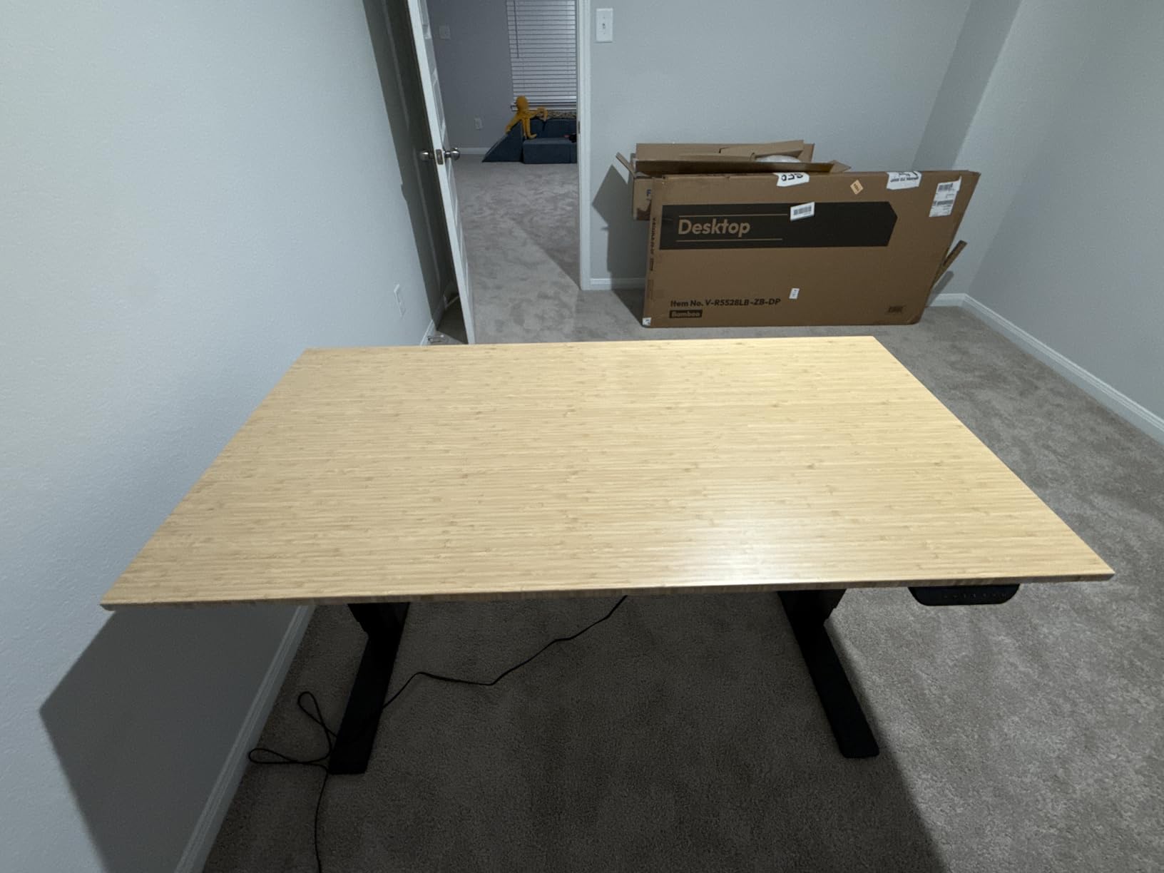 FLEXISPOT E6 MAX Bamboo 55x28 Inch Dual Motor 3-Stage Heavy Duty Standing Desk, 330lbs Weight Capacity, Height Adjustable Desk w/Cable Management & Wheels (Solid Walnut Bamboo Desktop + Black Frame) customer photo 1
