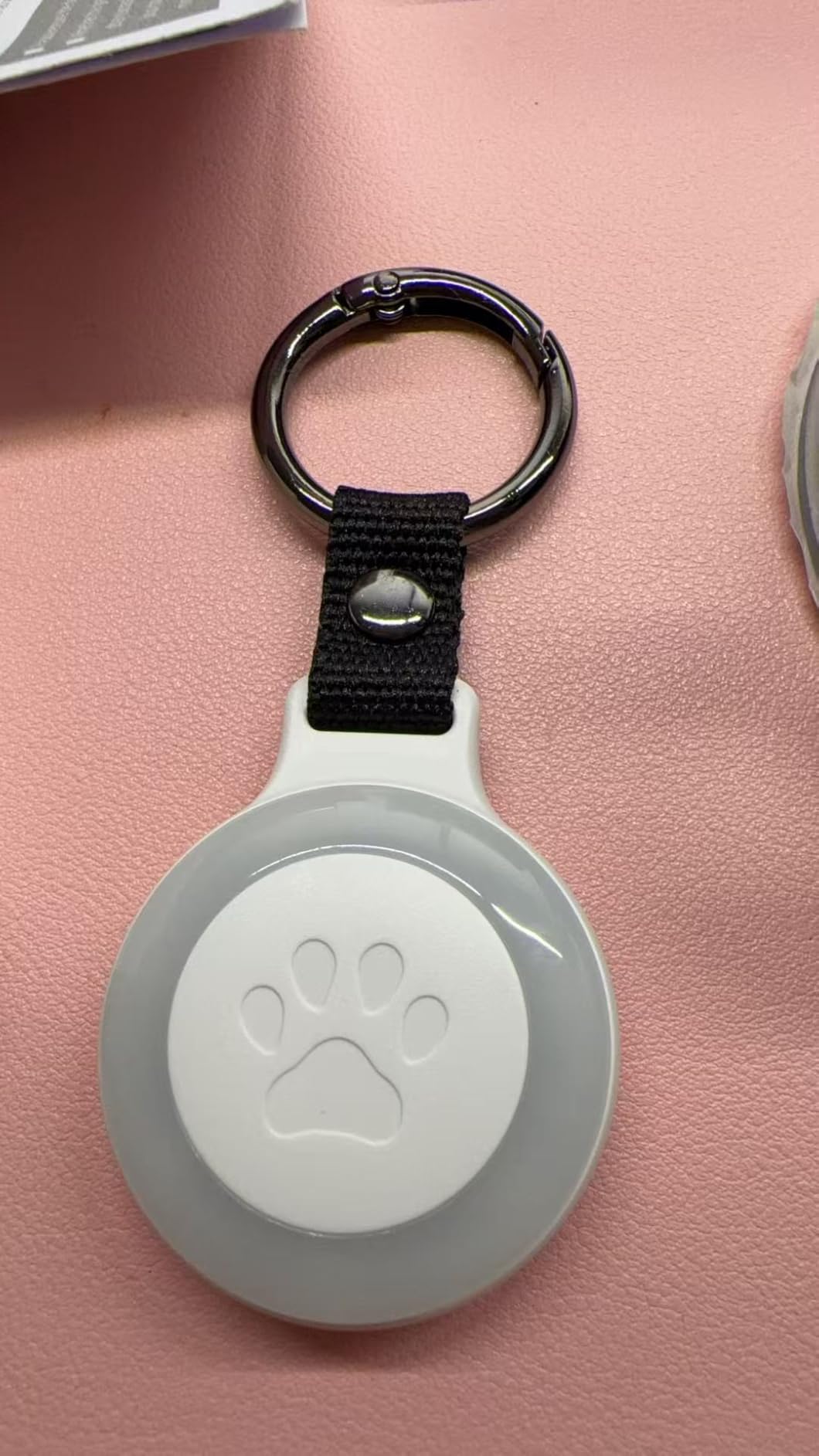 Pet Tracker for Dogs Cats, Location & LED Night Light Tag, No Monthly Fee | Compatible with iPhone, Compatible iOS, IPX7 Waterproof Collar Tag, 360-Day Battery, Paw Print Design, Lightweight 25g customer photo 2