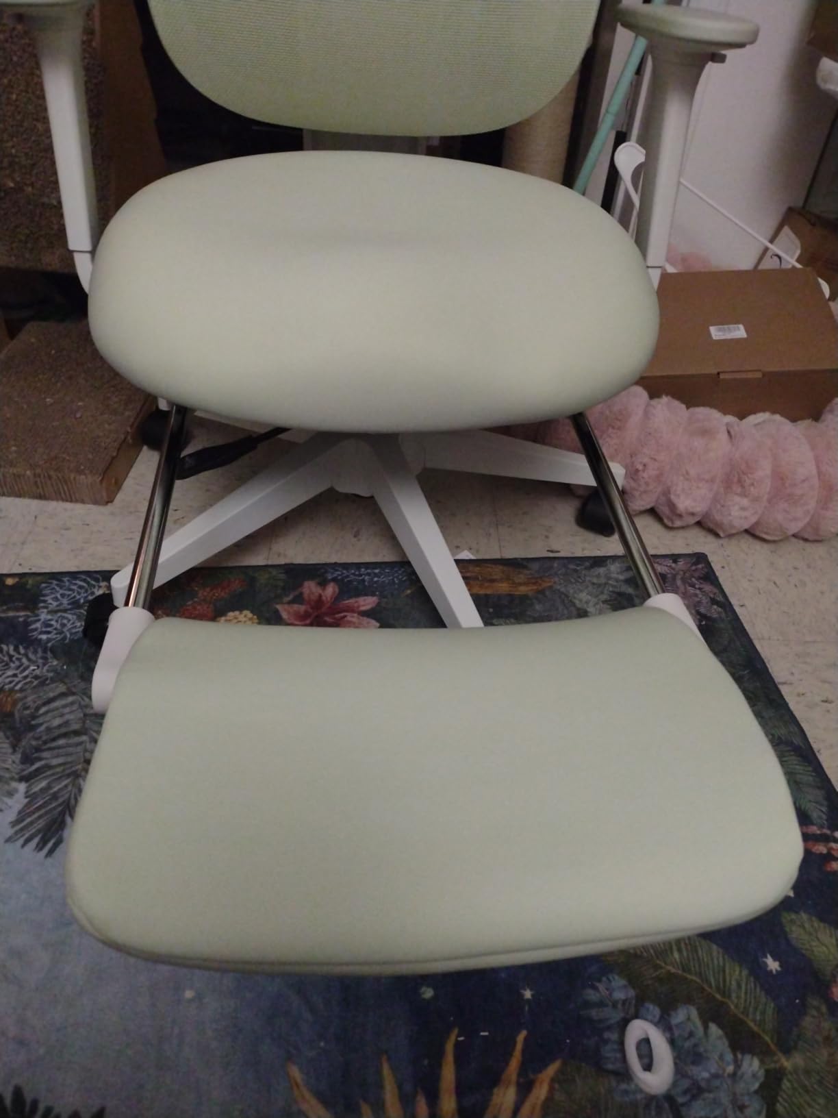 CabLady S1 High Back Ergonomic Mesh Office Chair with Footrest, 300 lbs | 115° Recline Lock, Adjust Seat Depth, 2D Arms, 3D Headrest, Detachable Lumbar Support, Breathable Mesh, BIFMA, Cream customer photo 1