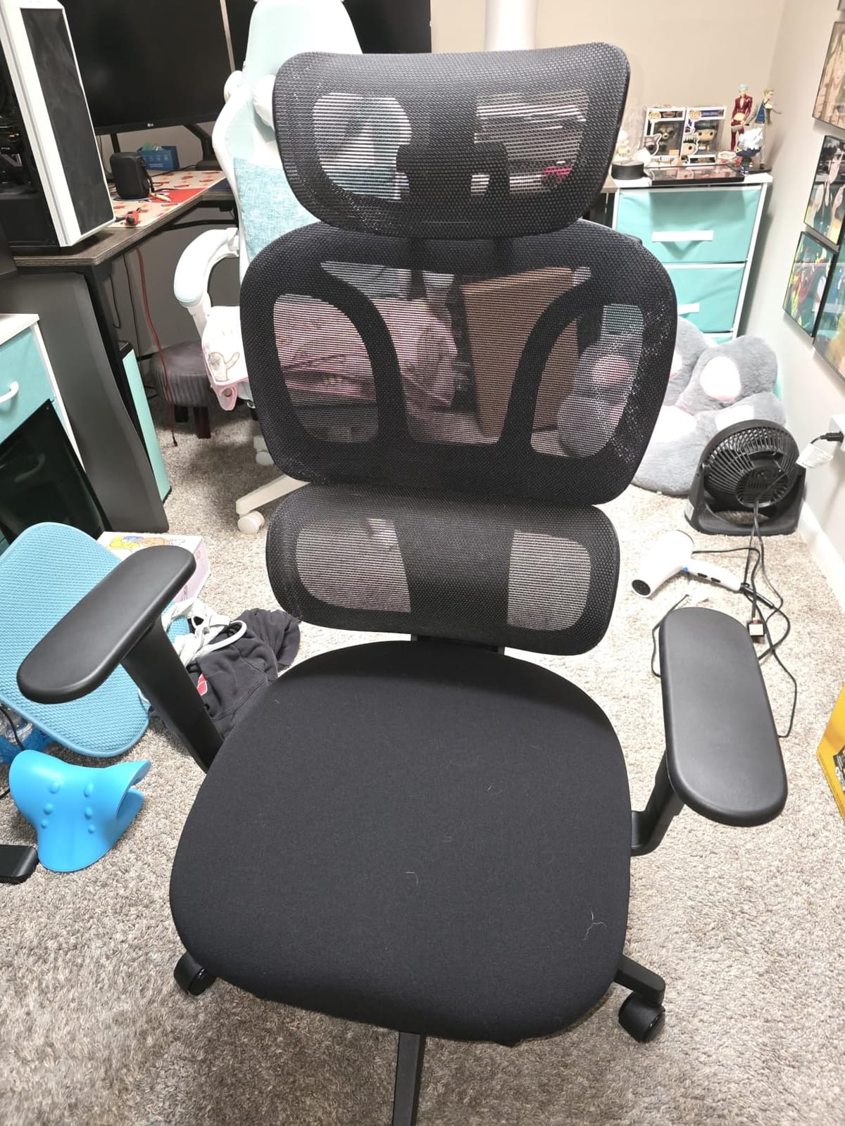 CabLady S1 High Back Ergonomic Mesh Office Chair with Footrest, 300 lbs | 115° Recline Lock, Adjust Seat Depth, 2D Arms, 3D Headrest, Detachable Lumbar Support, Breathable Mesh, BIFMA, Cream customer photo 2