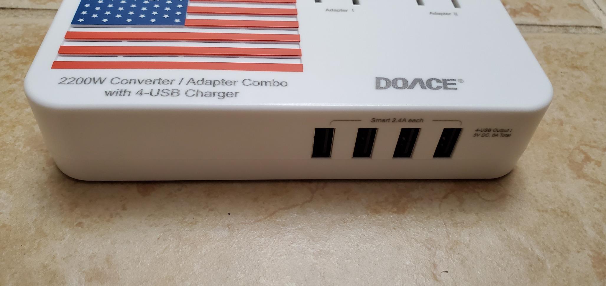 Upgraded 2000W Voltage Converter US to Europe -220V to 110V Converter for European Travel for Hair Dryer Straightener, 2300W Power Converter Adapter Combo with Dual USB for Tablet Camera Cell Phone customer photo 1