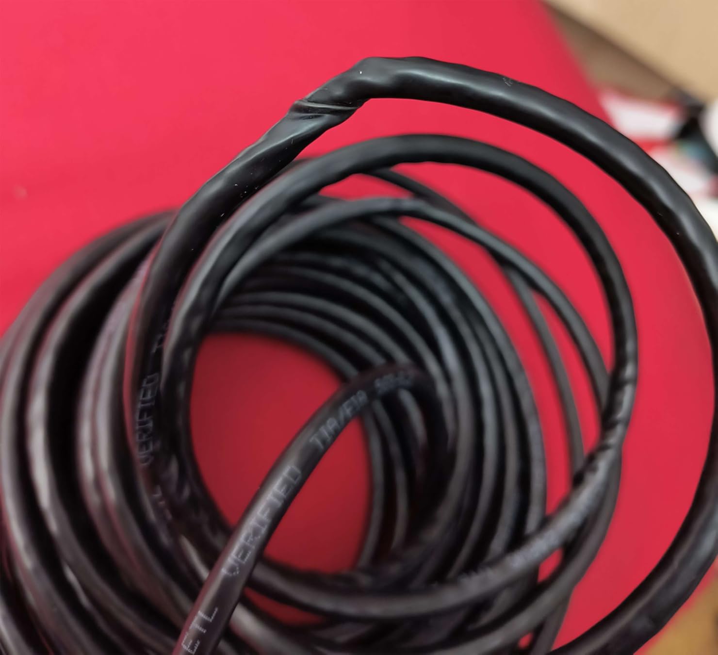 Cat6 Plenum Cable 300ft | 23AWG, 550MHz, 10Gbps UTP | DSX-8000 Certified | CMR Rated Fire Resistance | in-Wall/Direct Burial | Tangle-Free Spool | Bulk Cat6/Cat5E LAN Wire, White customer photo 1
