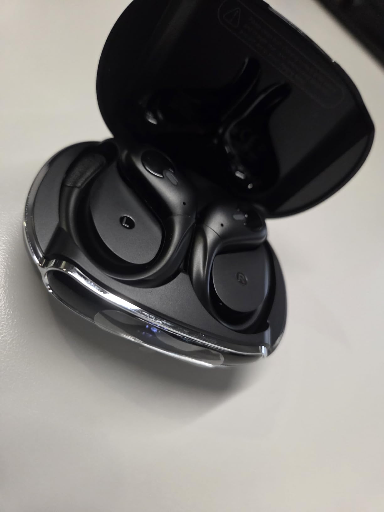 Active Noise Cancelling Ear Buds Wireless Earbuds 90H Playtime Bluetooth Headphones Stereo Bass Over-Ear Hooks Earphones with Power Display Case IPX7 Waterproof Headset for Workout/Running, Black customer photo 1