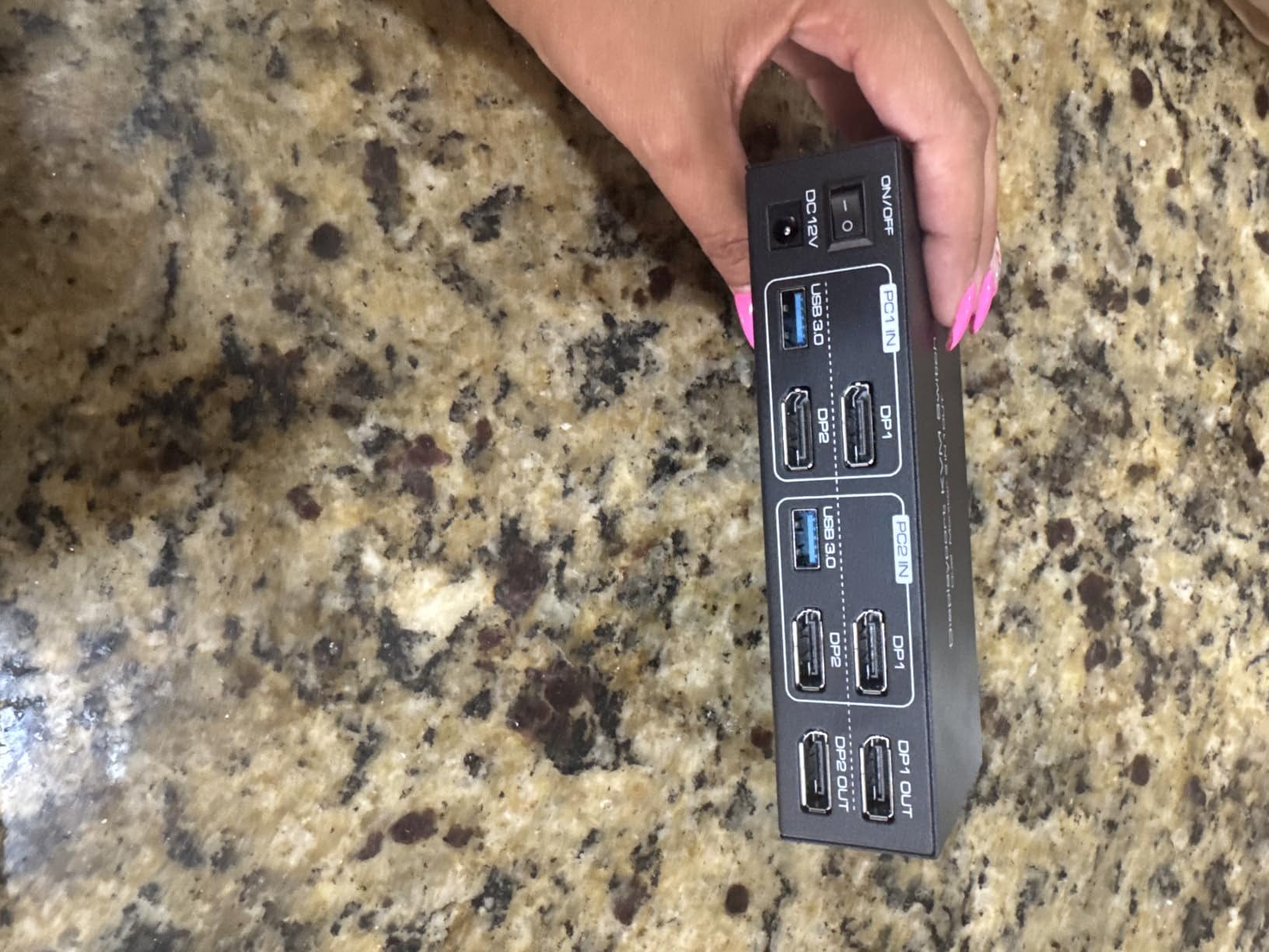 HDMI KVM Switch 3 Monitors 2 Computers 4K@60Hz KVM Switches with 4 USB 3.0 Ports for 2 Computers Sharing Triple Monitor and 4 USB Devices Support Extended & Copy Mode with 2 USB Cables customer photo 1