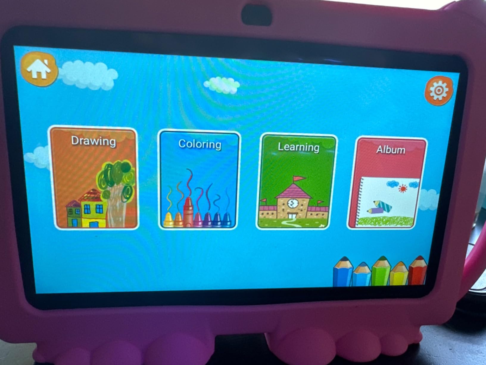 Kids Tablet 7 inch, Android Tablet for Kids with Shockproof Case, Green customer photo 1
