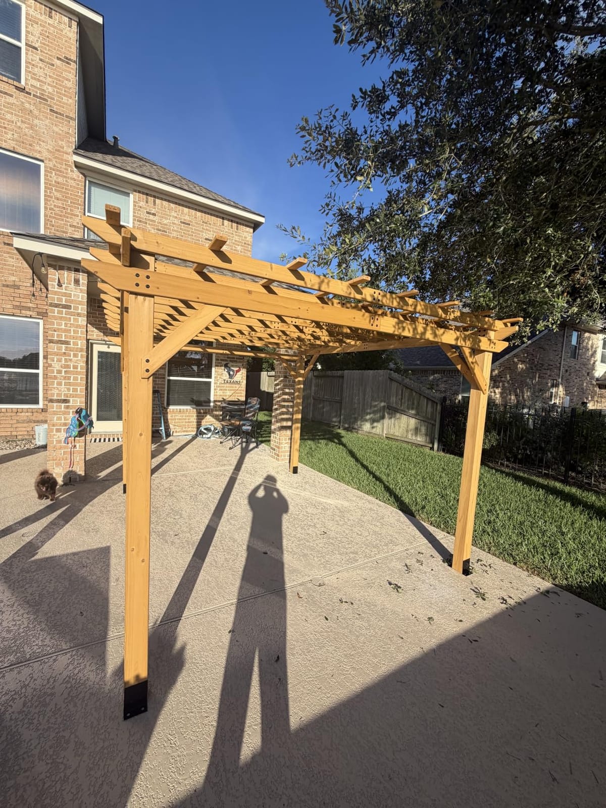 Aoxun Cedar Wood Pergola 10x12, Multi-Level Trellis Roof,100MPH Wind Rating customer photo 1