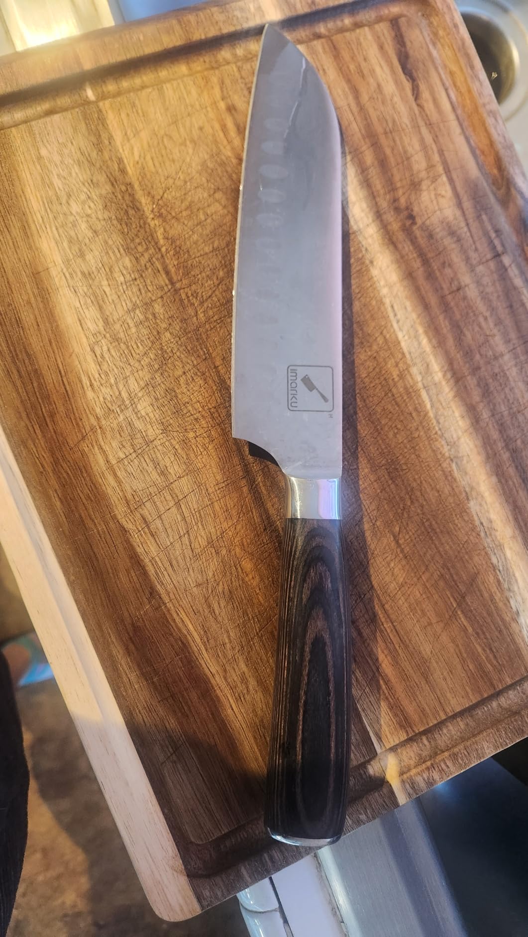 imarku Santoku Knife 5 Inch, Ultra Sharp Chef Knife with Pakkawood Handle customer photo 1