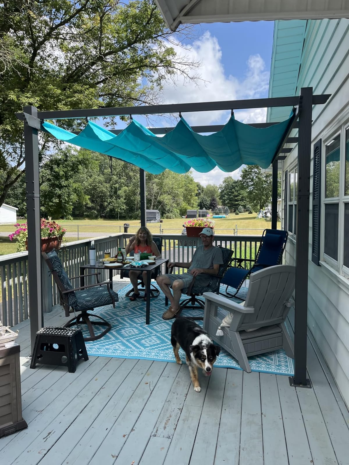 PURPLE LEAF Outdoor Aluminum Pergola 9.5' X 13' with 4-Side Curtains, Beige customer photo 1