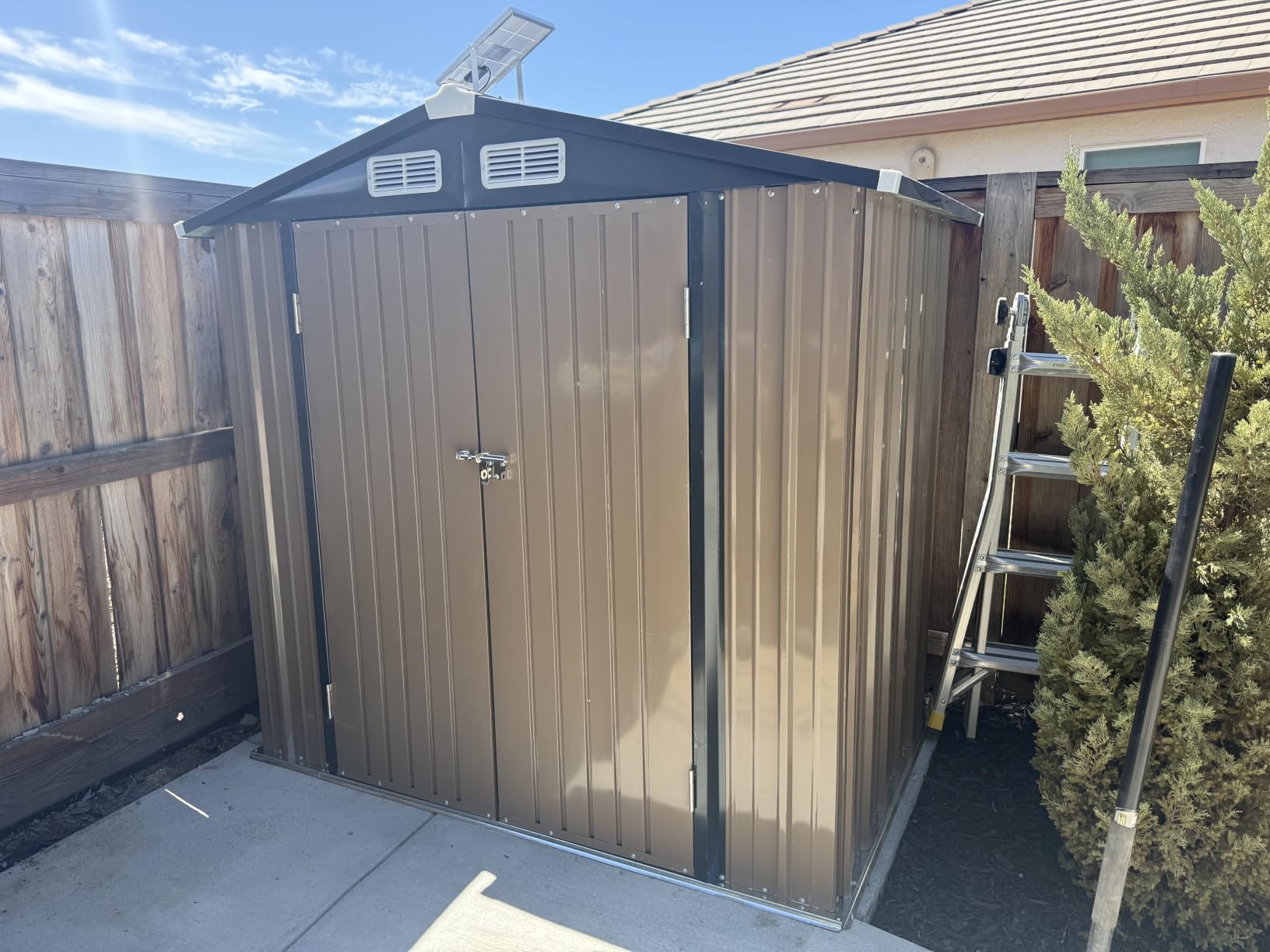8x6FT Outdoor Storage Shed with Floor Black customer photo 2