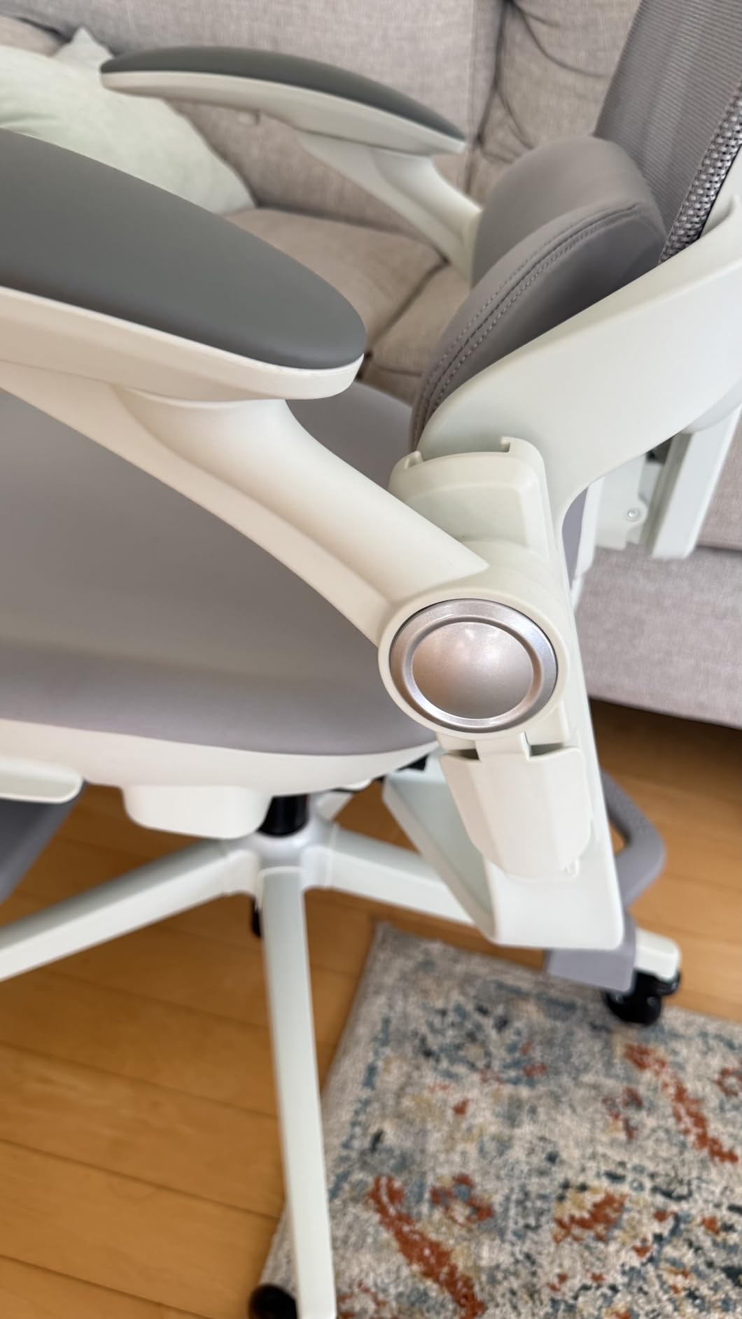 MUSSO E80 Muse Petite Ergonomic Office Chair for Women & Small Frames Beige | 3-Level 3D Lumbar Support; 4D Headrest; 90° Flip-Up Arms & Footrest; 135° Recline; Breathable Mesh customer photo 1