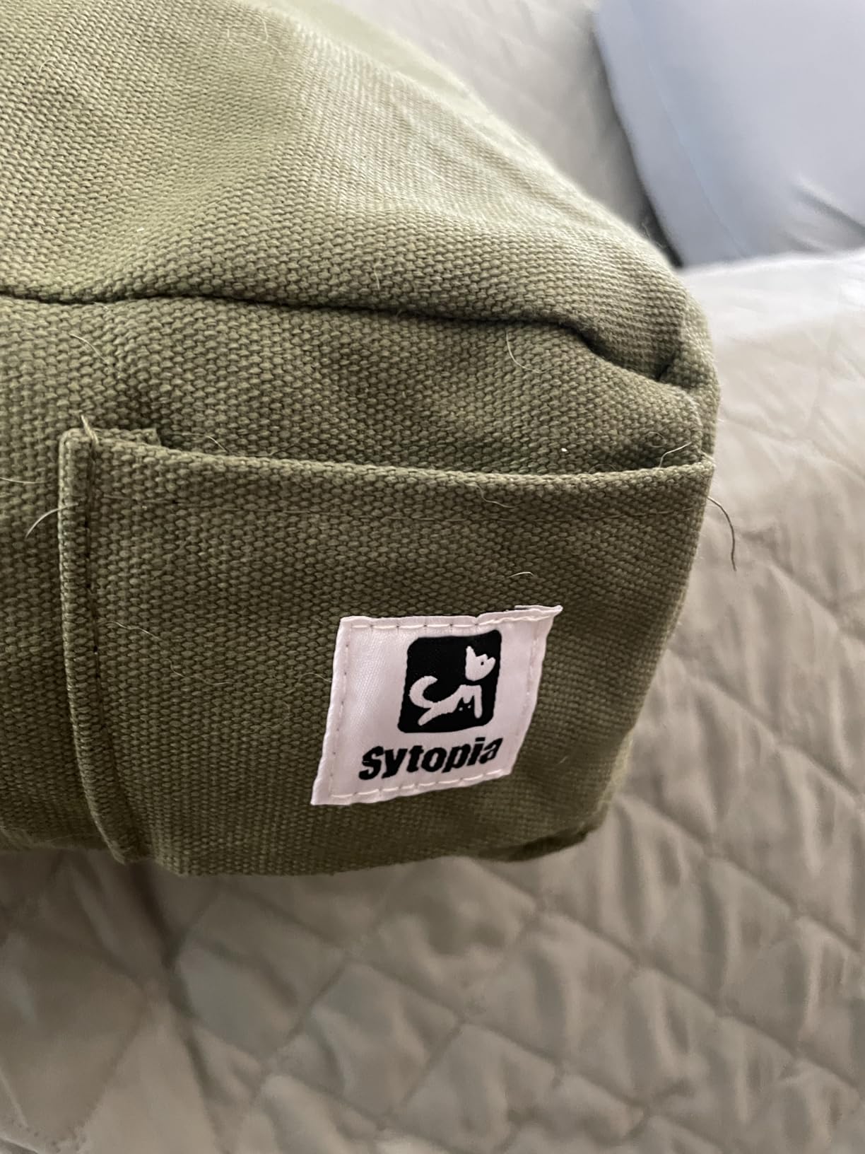 Sytopia 42 Inch Indestructible Dog Bed for Aggressive Chewers, Chew Proof Durable Outdoor Canvas Pet Crate Mat with Waterproof Washable Removable Cover, Indoor Patio Pet Pad for Crate, Green customer photo 1