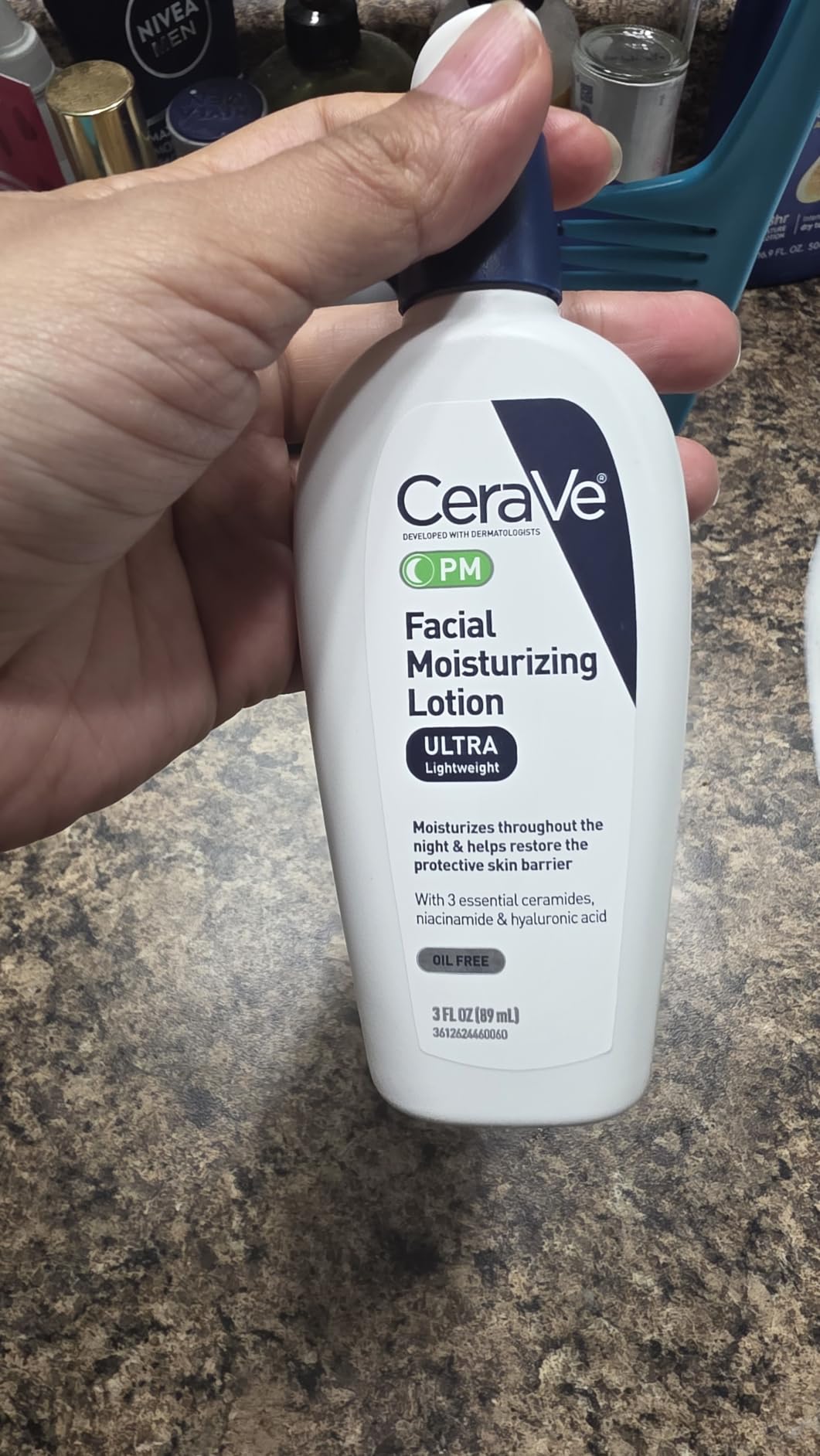 CeraVe PM Daily Facial Moisturizer, Skin Care for Dry Skin, Oil-Free, 3oz customer photo 1